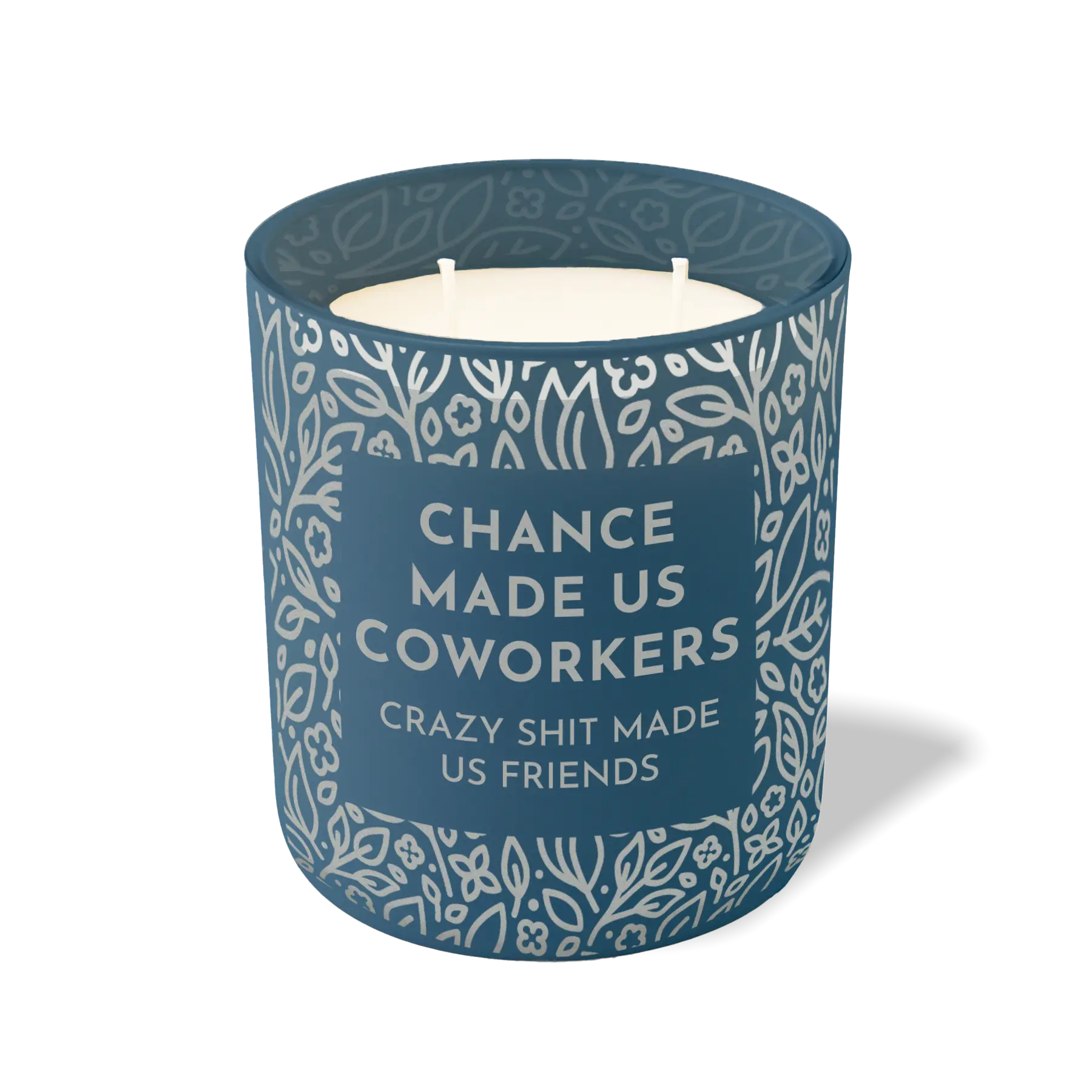 Wild Journey Custom Etched Chance Made Us Coworkers 12 oz Studio Series Candle in Cobalt