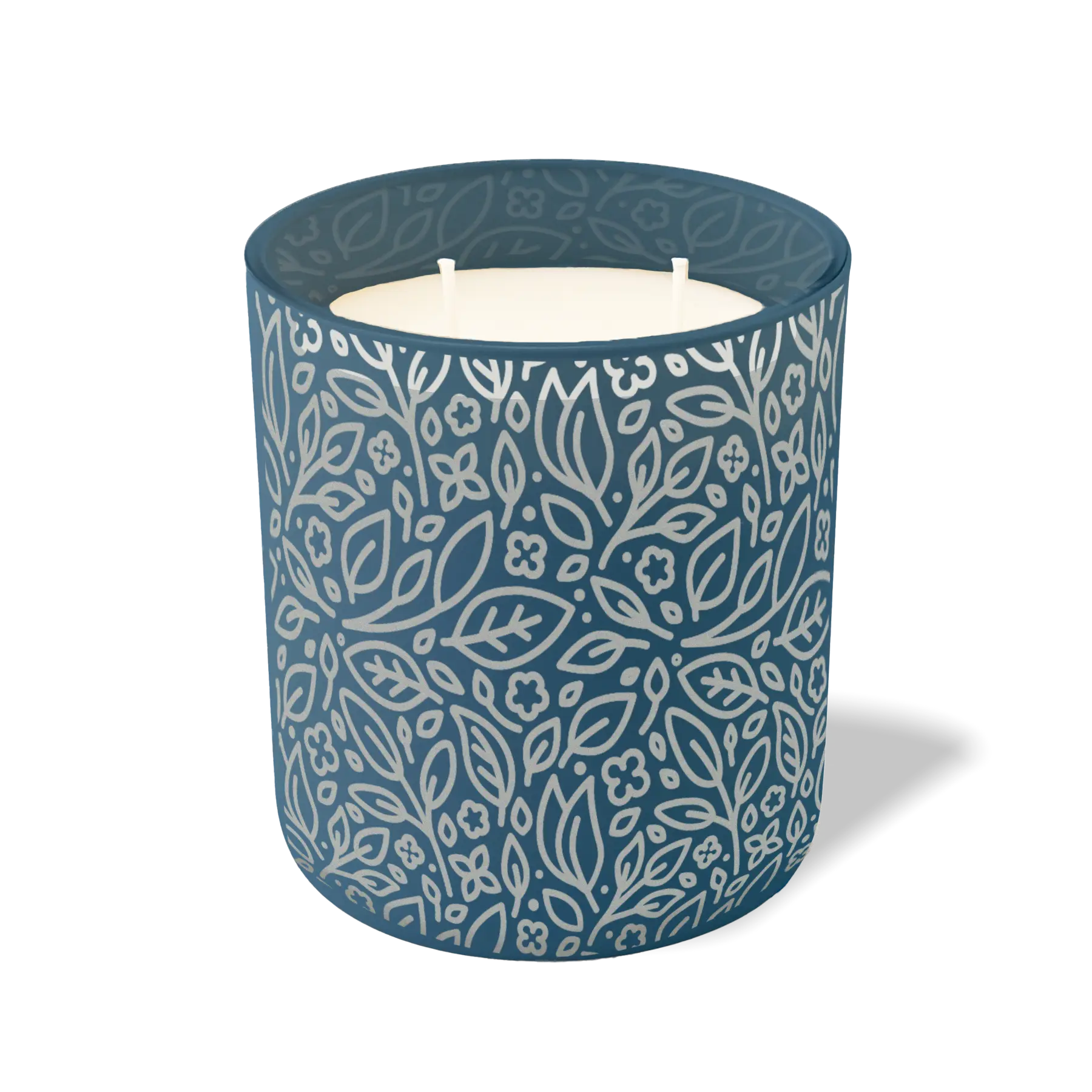 Wild Journey Custom Etched Floral 12 oz Studio Series Candle in Cobalt