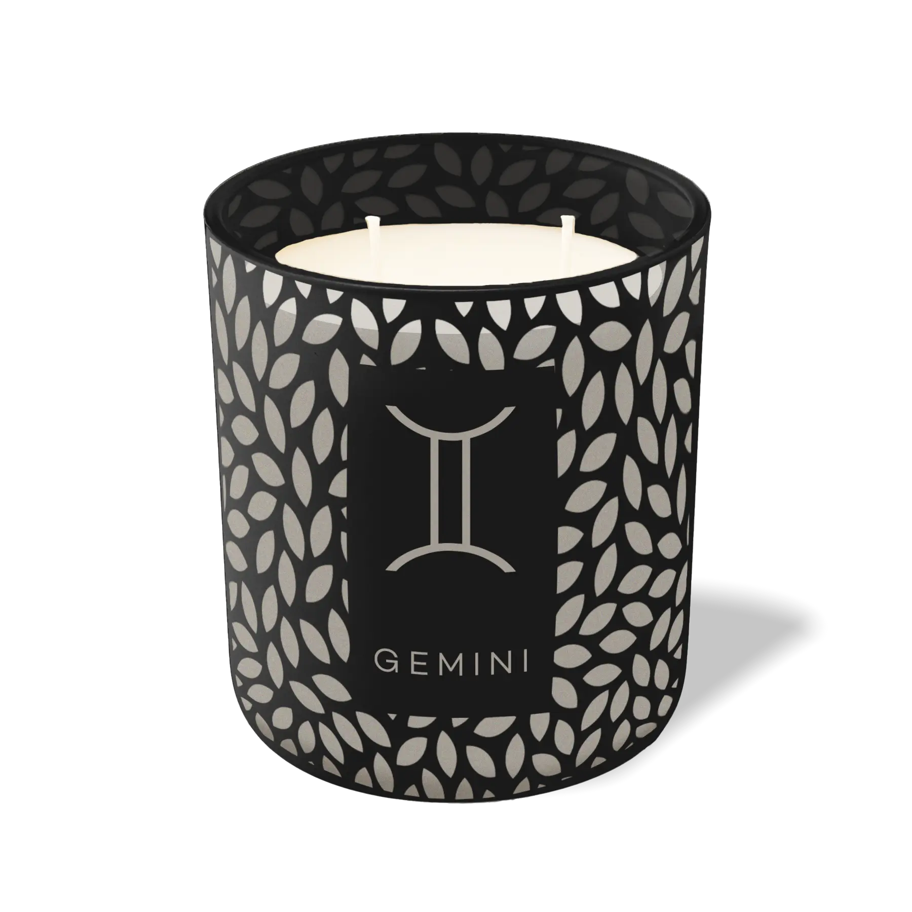 Custom Etched Gemini Symbol 12 oz Studio Series Candle - Black