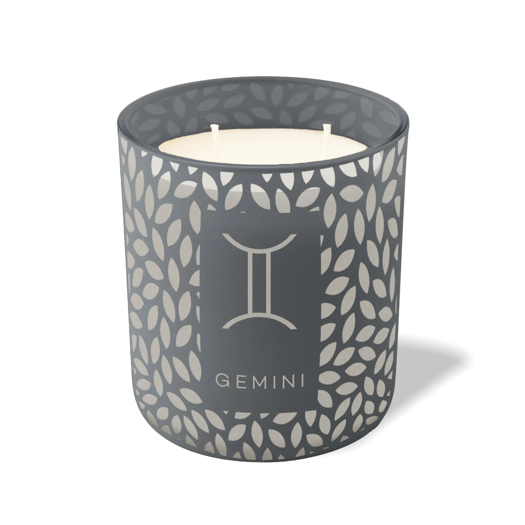 Custom Etched Gemini Symbol 12 oz Studio Series Candle - Graphite