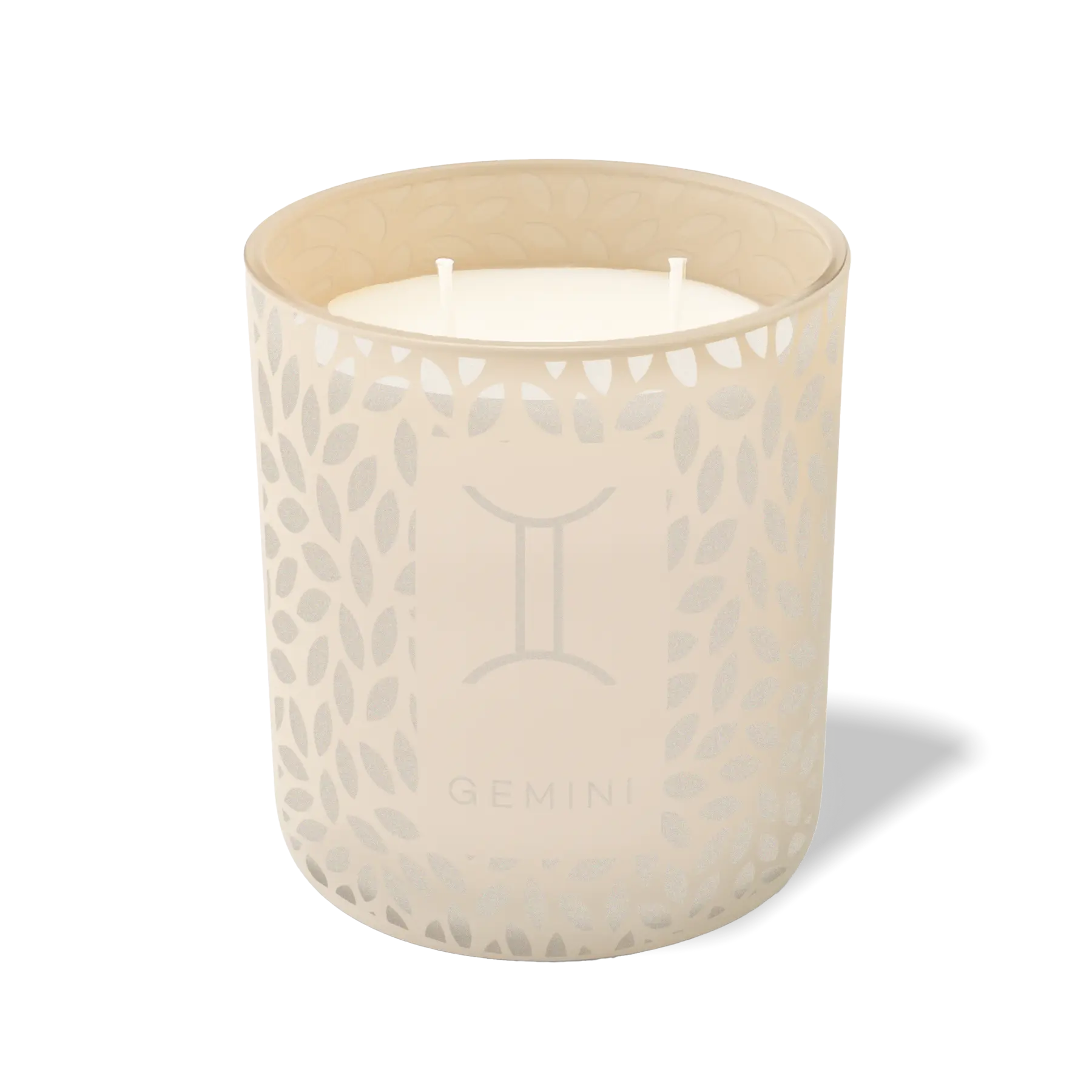 Custom Etched Gemini Symbol 12 oz Studio Series Candle - Sand