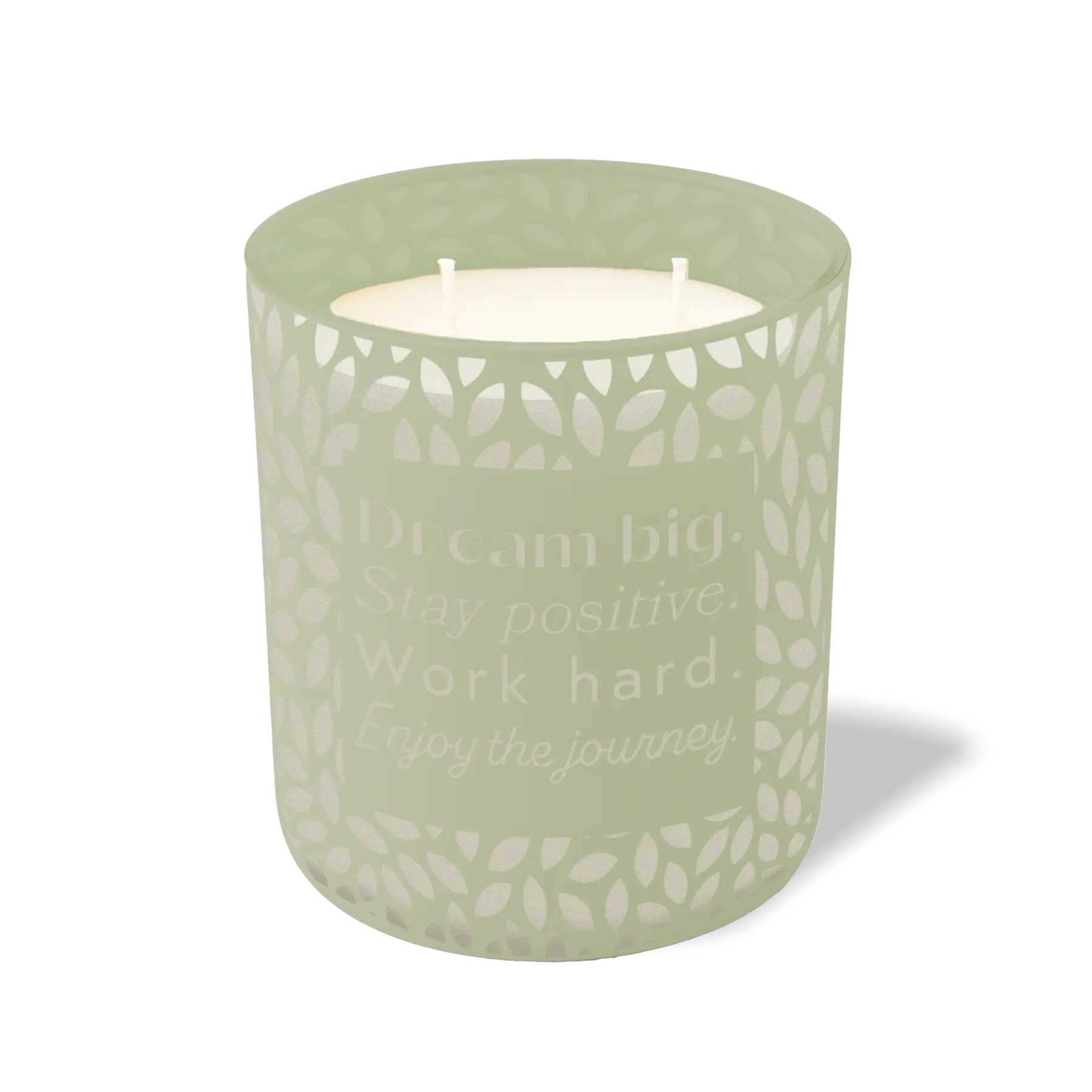 Wild Journey Custom Etched Dream Big Stay Positive Work Hard Enjoy the Journey 12 oz Studio Series Candle in Meadow