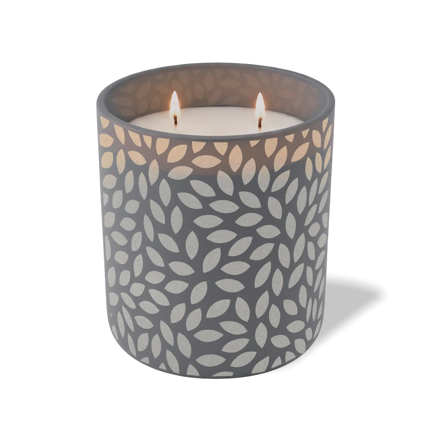 Custom Etched Leafy - 12 oz Candle Graphite