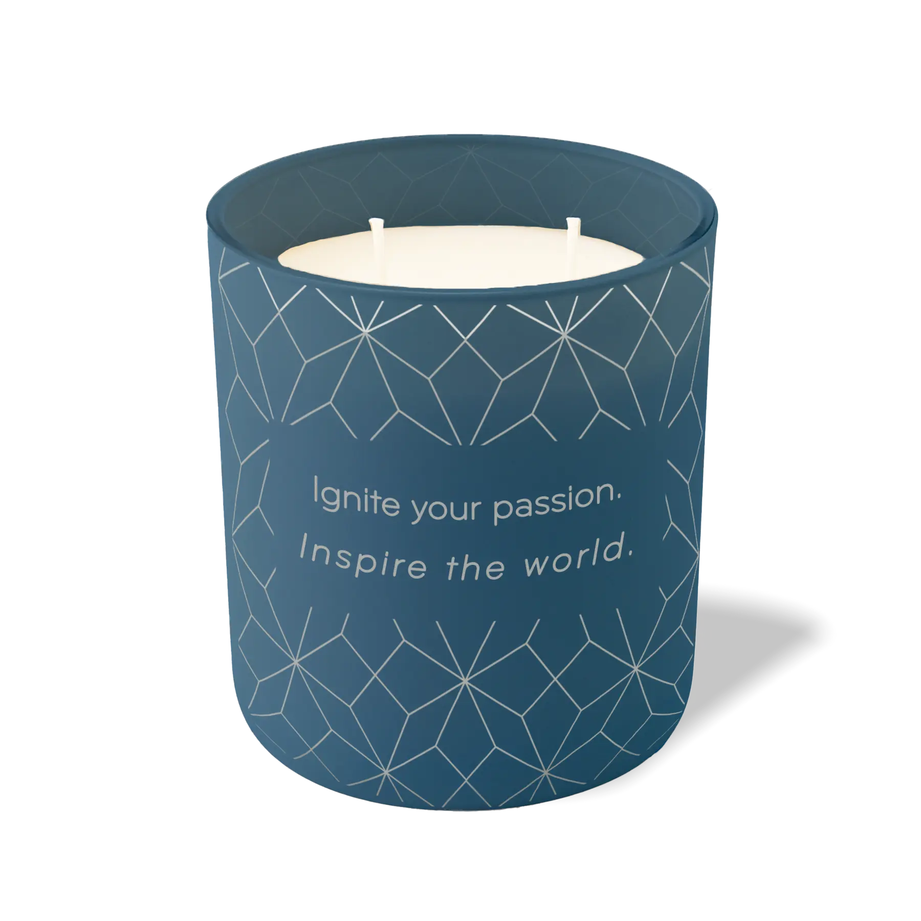 Wild Journey Custom Etched Ignite Your Passion 12 oz Studio Series Candle in Cobalt