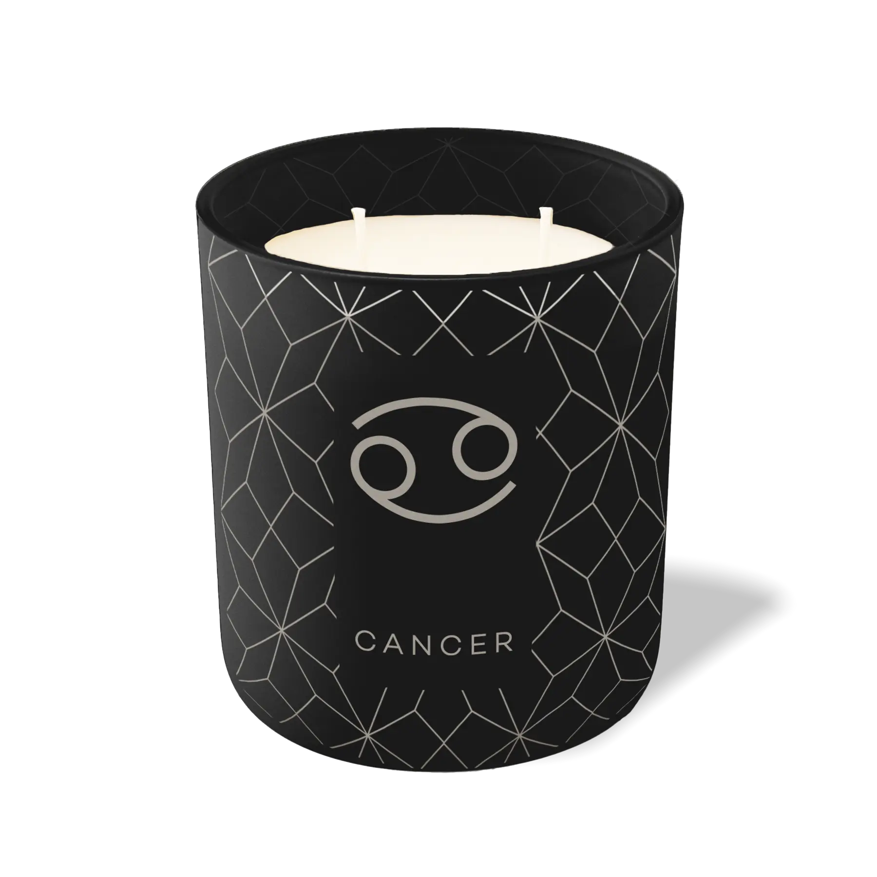 Custom Etched Cancer Symbol 12 oz Studio Series Candle - Black