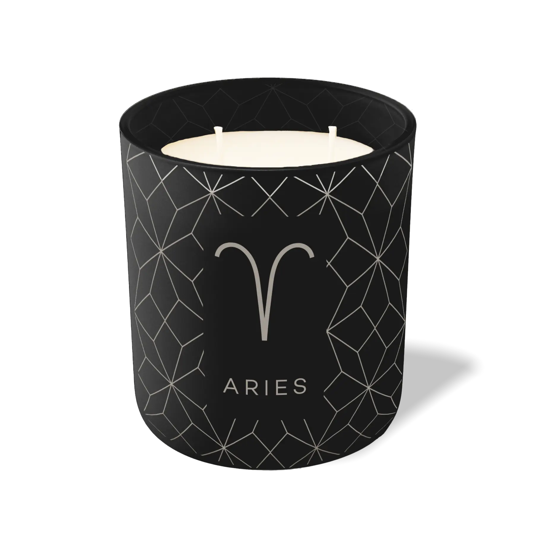 Custom Etched Aries Symbol 12 oz Studio Series Candle - Black