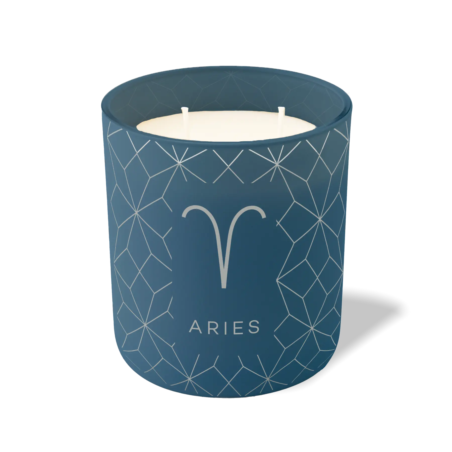 Wild Journey Custom Etched Aries Symbol 12 oz Studio Series Candle in Cobalt