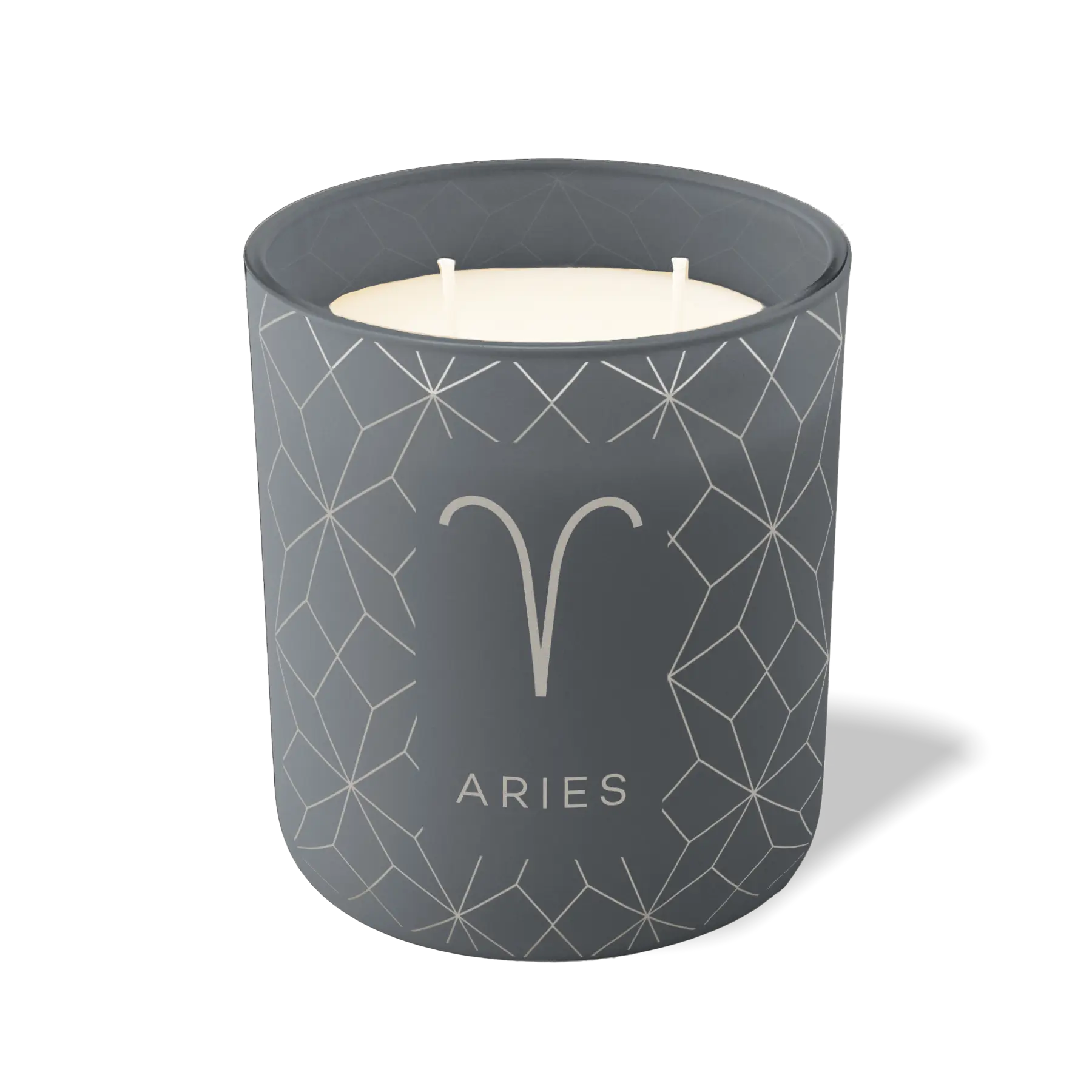 Custom Etched Aries Symbol 12 oz Studio Series Candle - Graphite