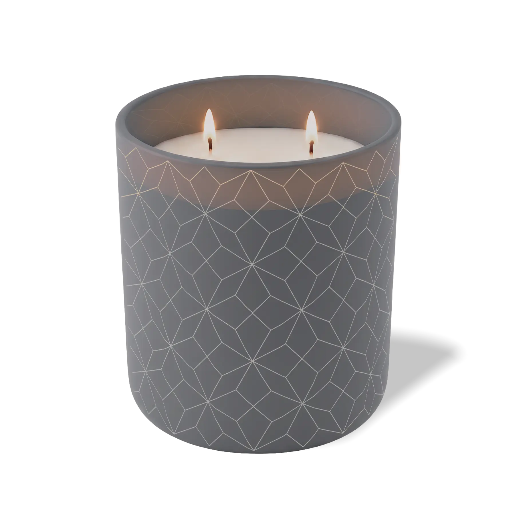 Custom Etched Geo Lines - 12 oz Candle Graphite