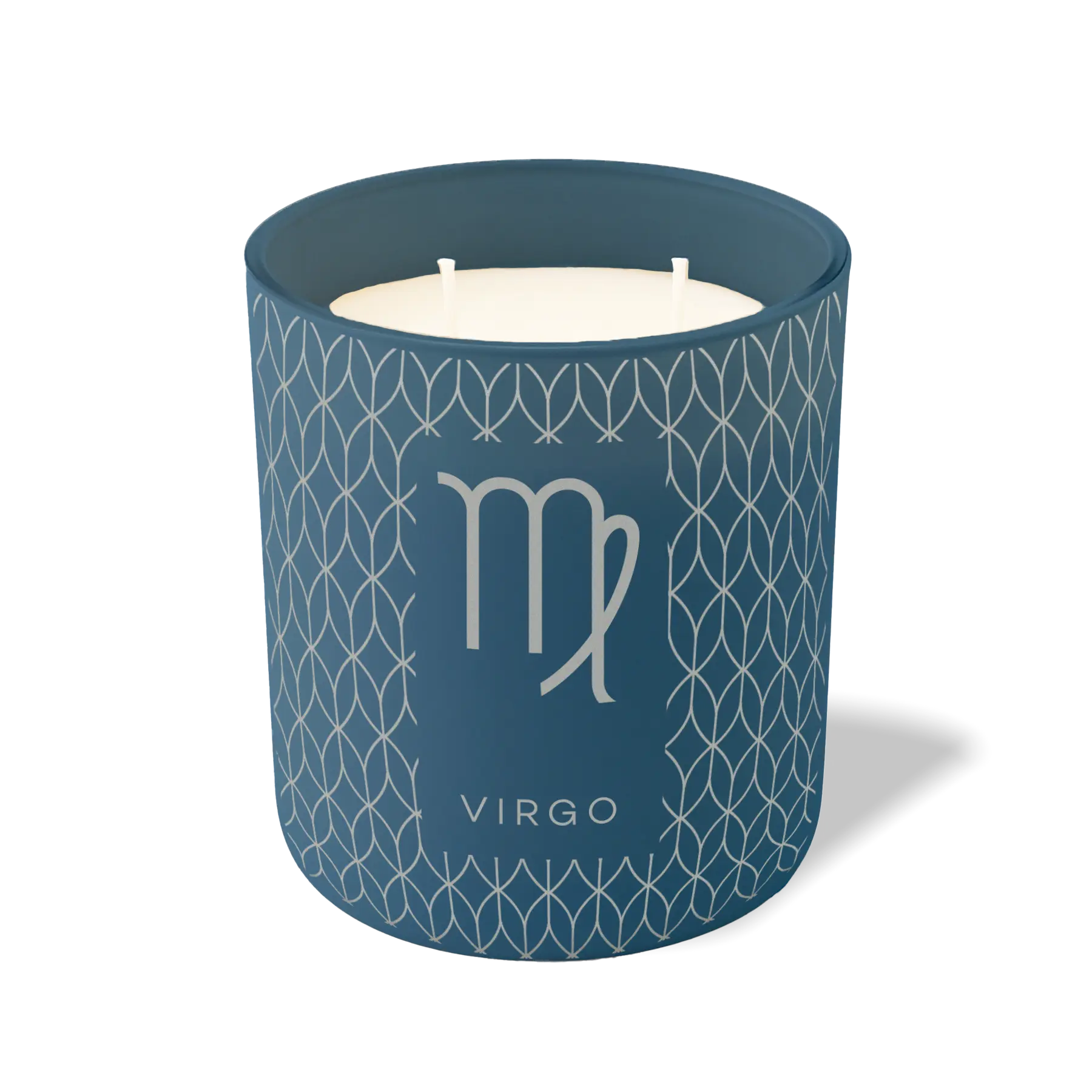 Wild Journey Custom Etched Virgo Symbol 12 oz Studio Series Candle in Cobalt