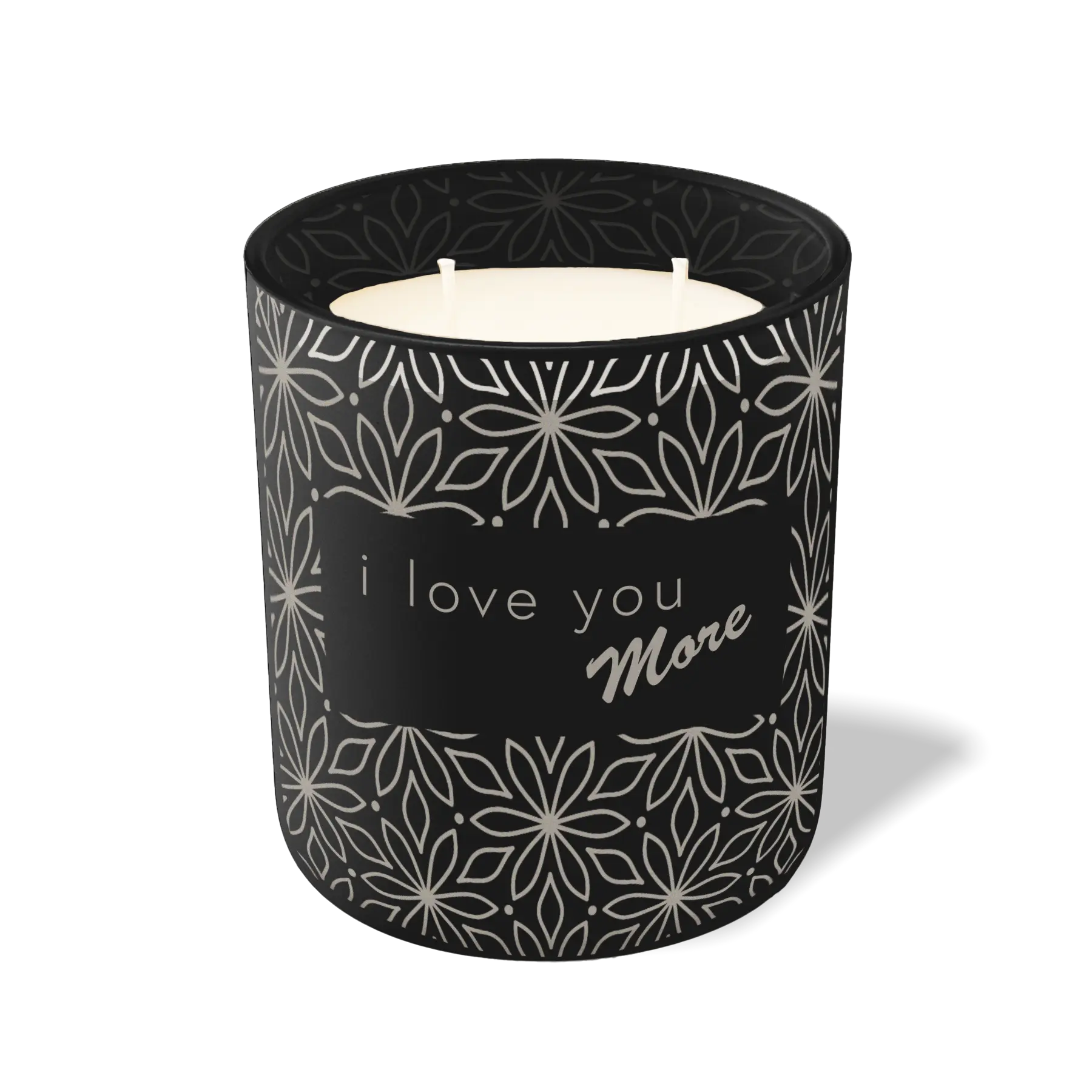 Custom Etched I Love You More 12 oz Studio Series Candle - Black