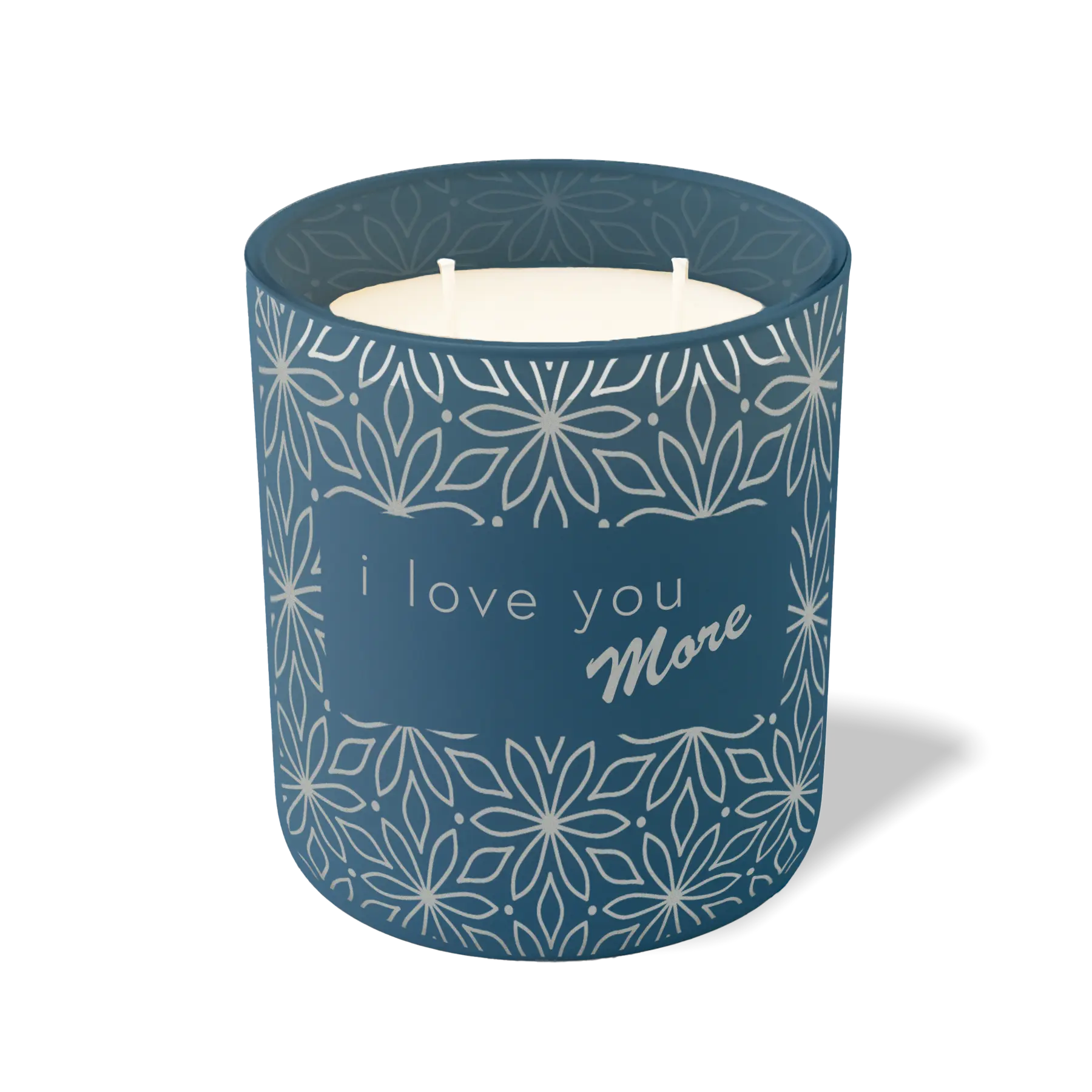 Wild Journey Custom Etched I Love You More 12 oz Studio Series Candle in Cobalt
