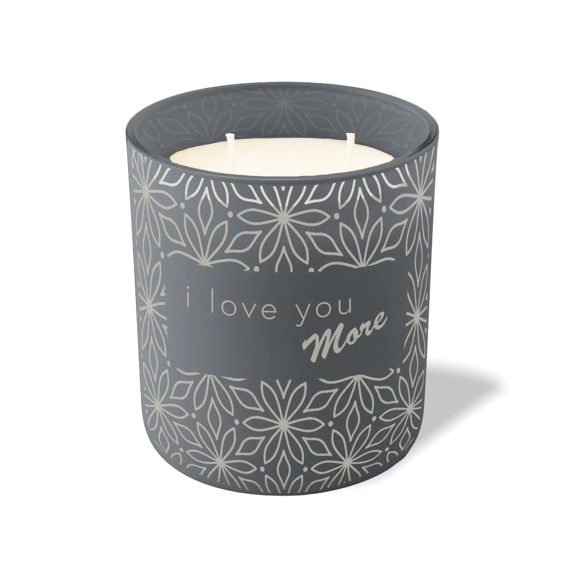Custom Etched I Love You More 12 oz Studio Series Candle - Graphite