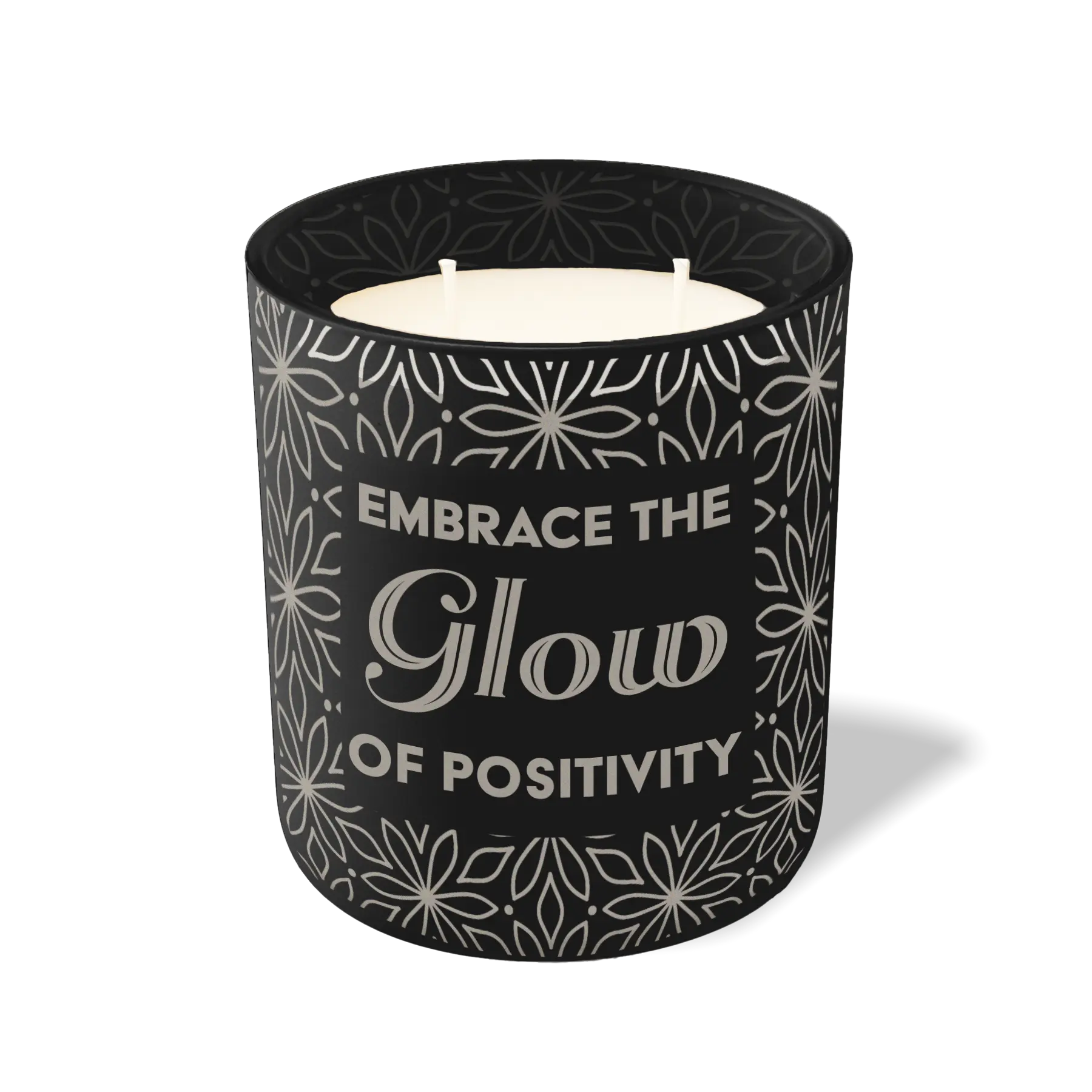 Custom Etched Embrace the Glow of Positivity 12 oz Studio Series Candle - Black