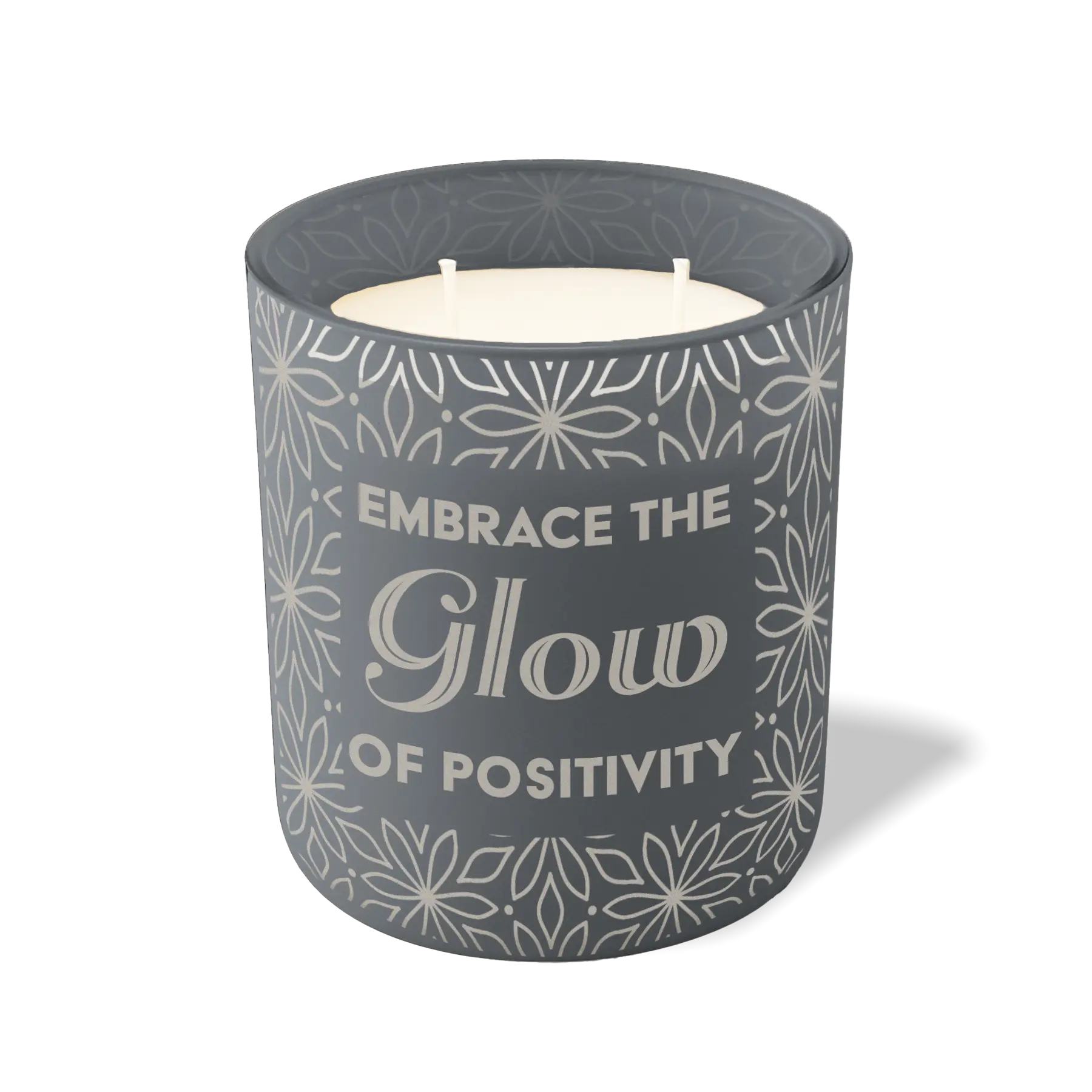 Custom Etched Embrace the Glow of Positivity 12 oz Studio Series Candle - Graphite