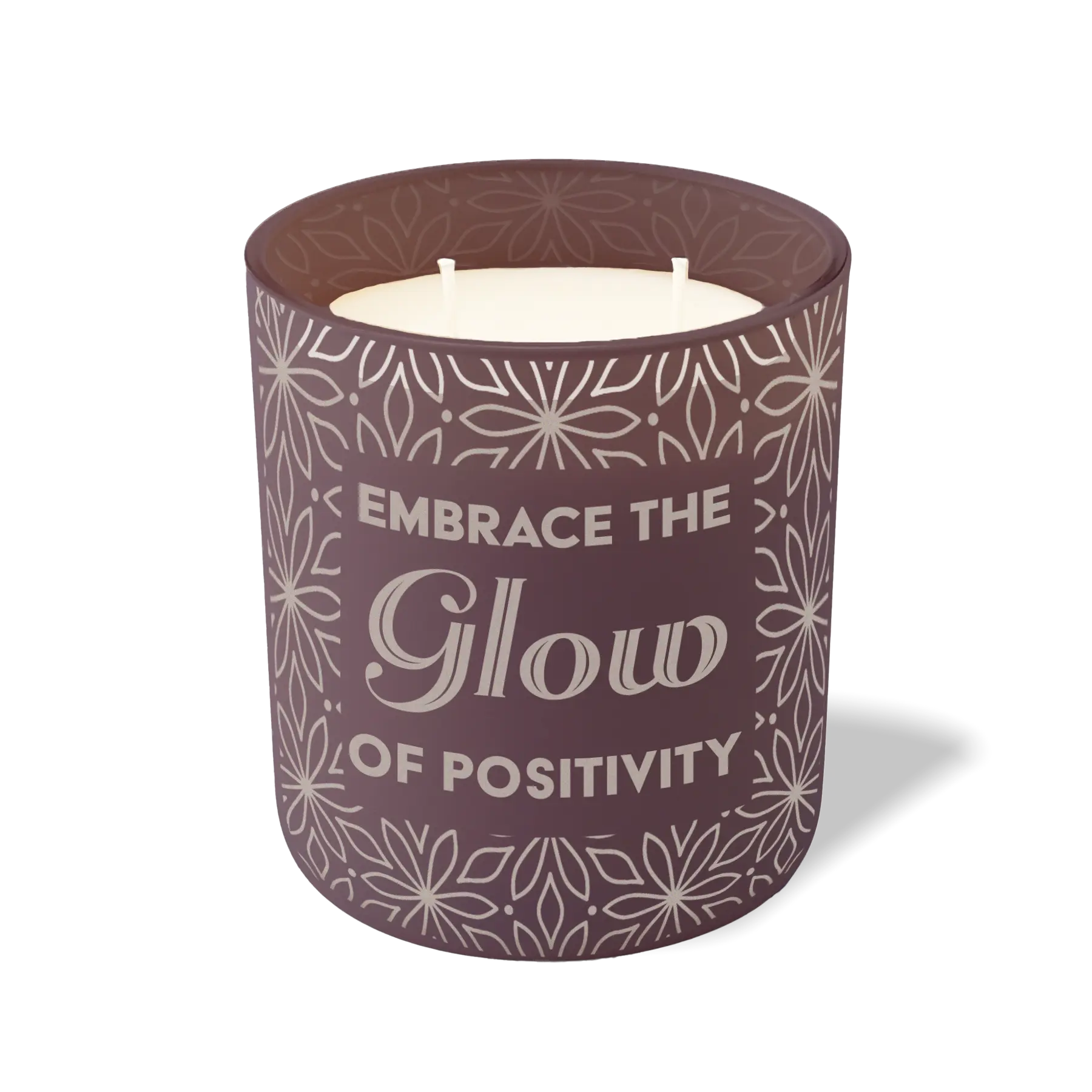 Wild Journey Custom Etched Embrace the Glow of Positivity 12 oz Studio Series Candle in Velvet Plum