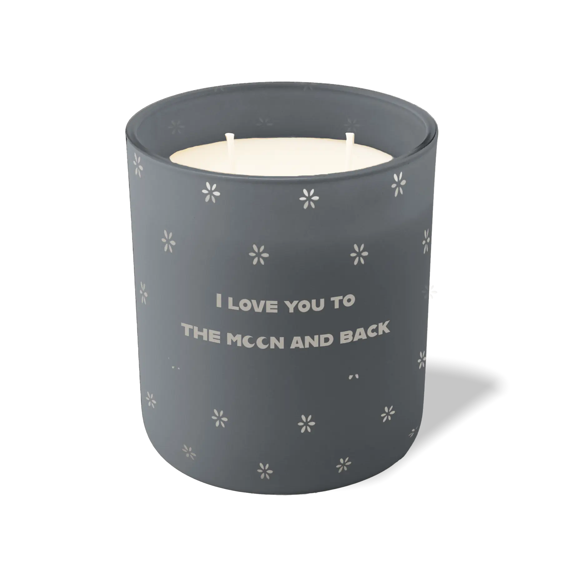 Custom Etched I Love You to the Moon and Back 12 oz Studio Series Candle - Graphite