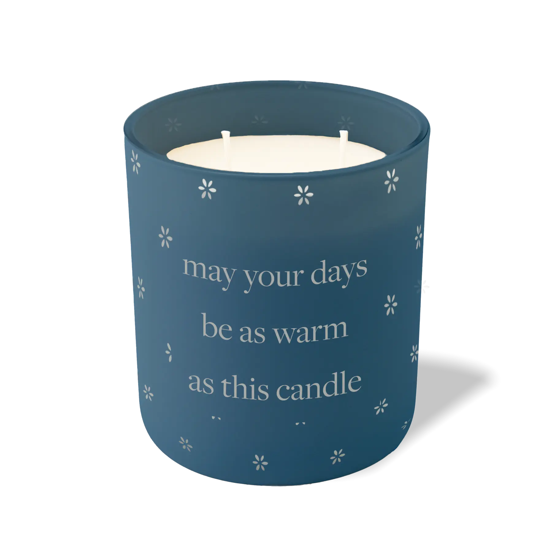 Wild Journey Custom Etched May Your Days Be As Warm 12 oz Studio Series Candle in Cobalt