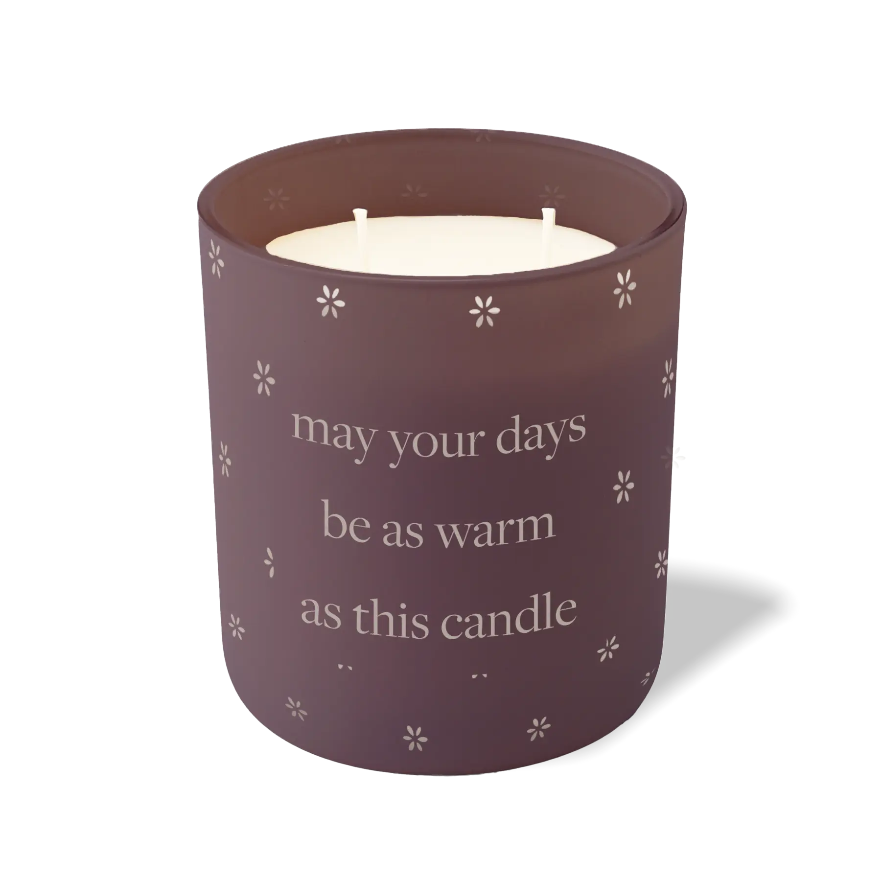 Wild Journey Custom Etched May Your Days Be As Warm 12 oz Studio Series Candle in Velvet Plum