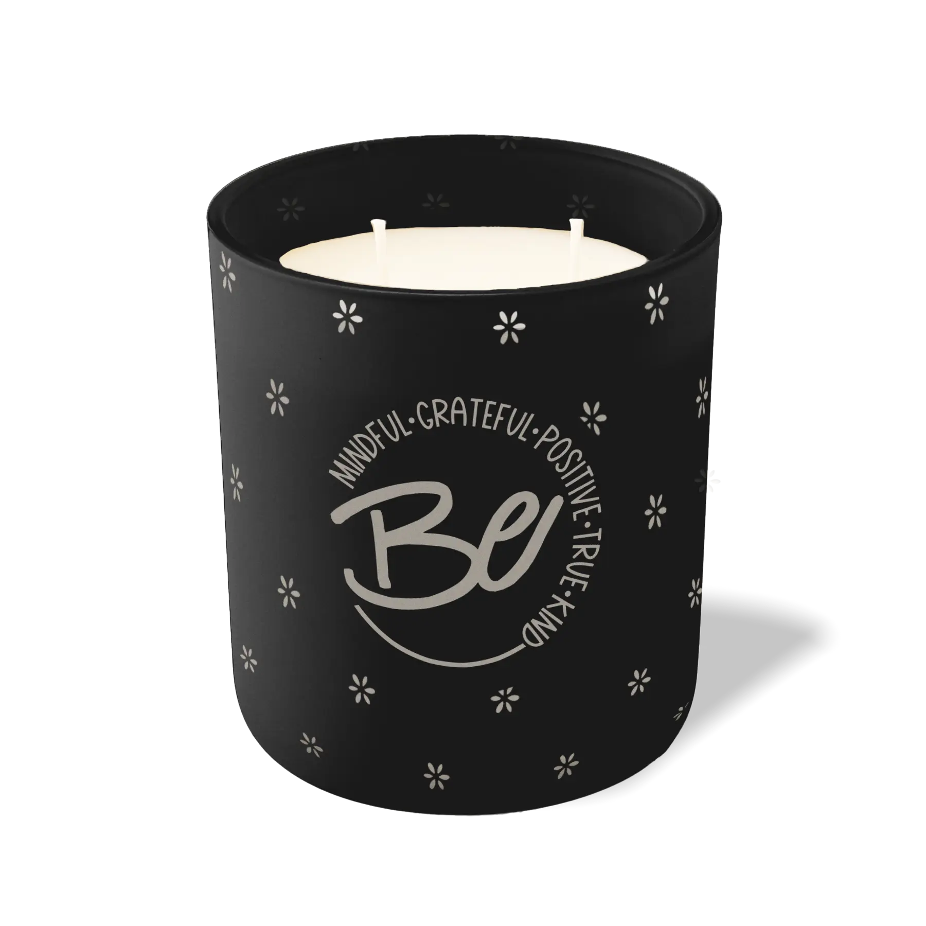 Custom Etched Be Mindful Grateful Positive True Kind 12 oz Studio Series Candle - Black