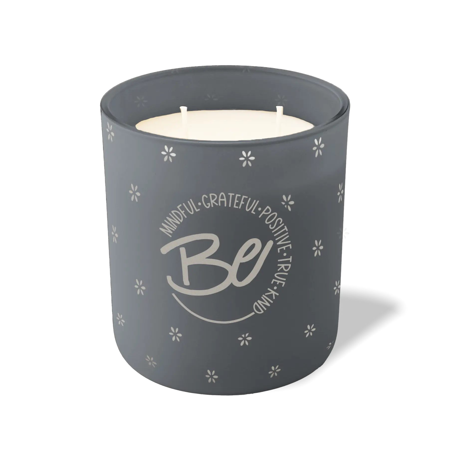 Custom Etched Be Mindful Grateful Positive True Kind 12 oz Studio Series Candle - Graphite