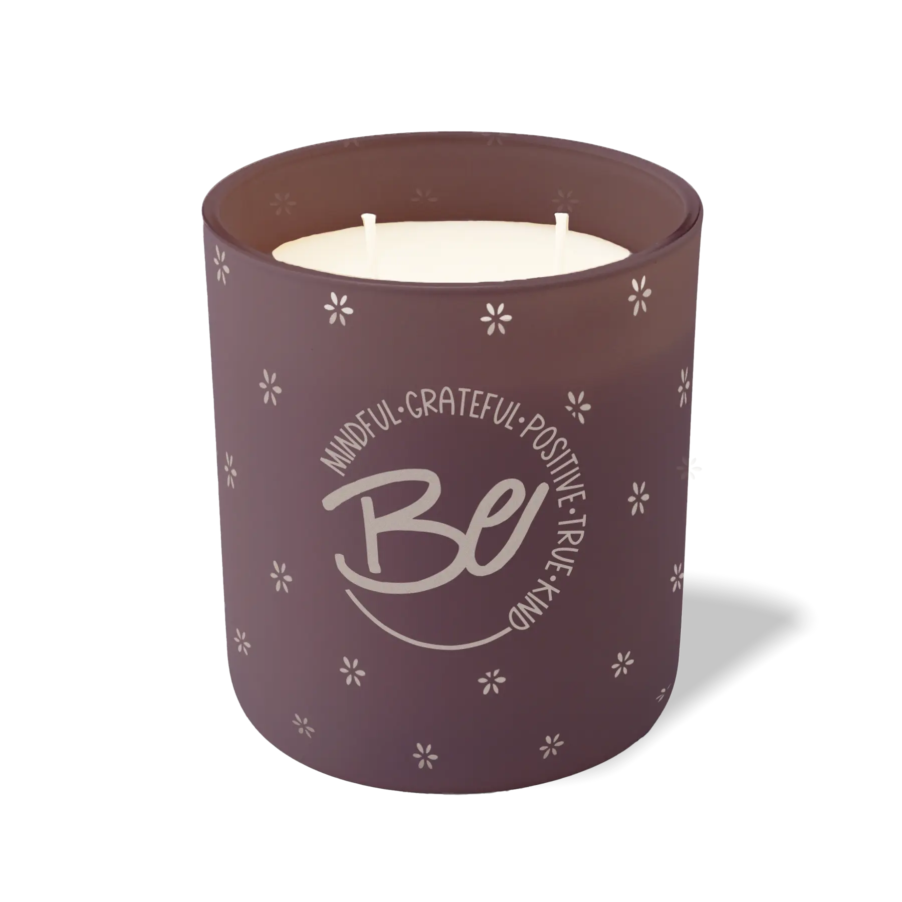 Wild Journey Custom Etched Be Mindful Grateful Positive True Kind 12 oz Studio Series Candle in Velvet Plum