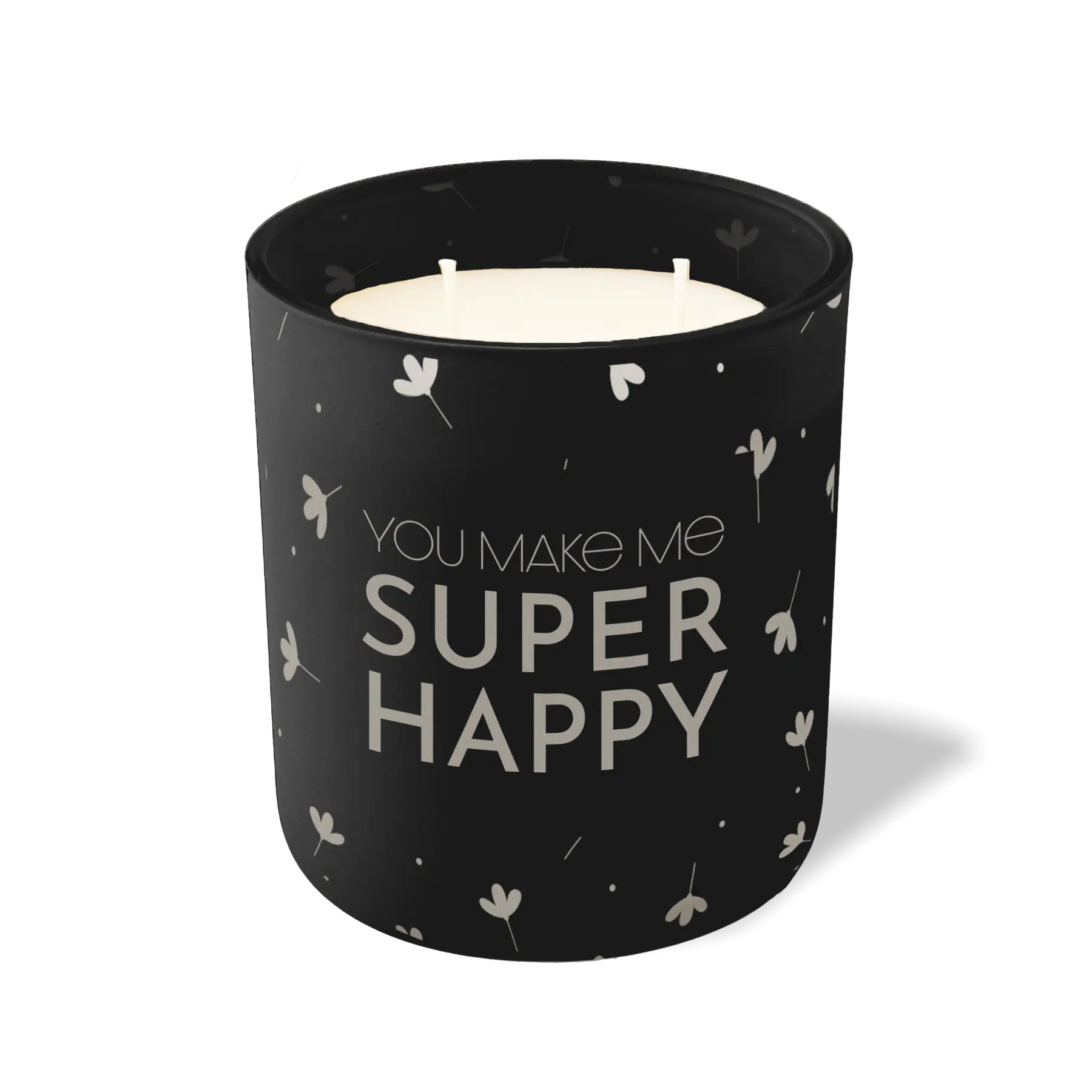 Wild Journey Custom Etched You Make Me Super Happy 12 oz Studio Series Candle in Black