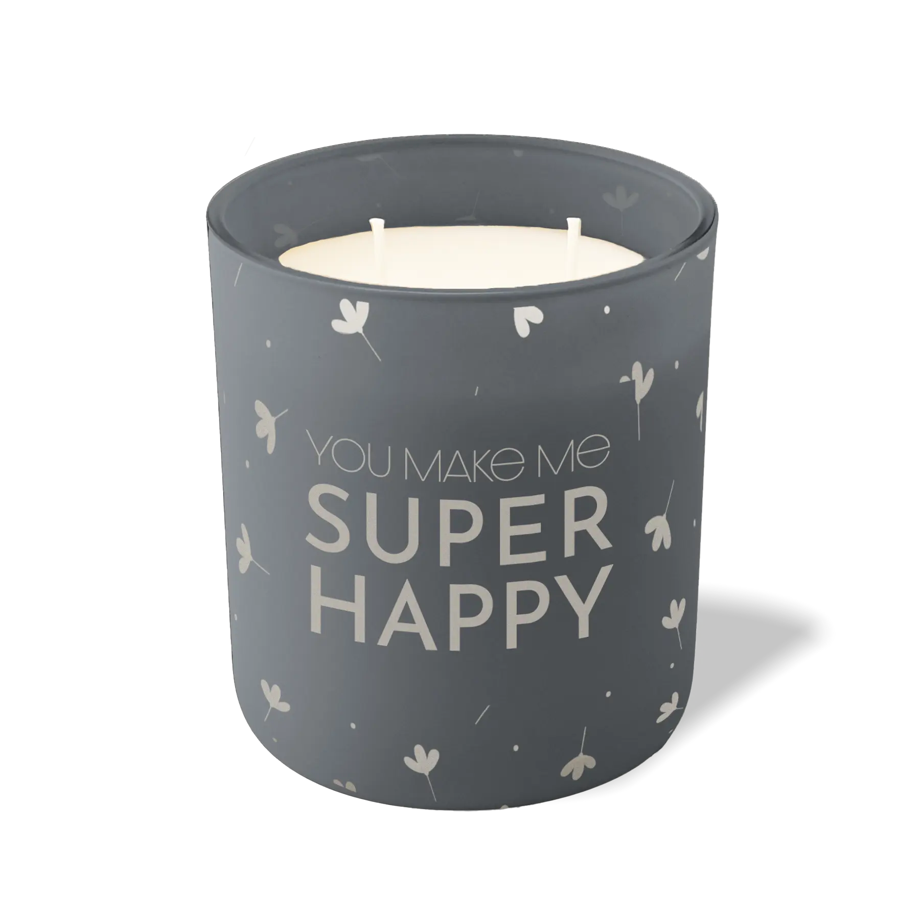 Wild Journey Custom Etched You Make Me Super Happy 12 oz Studio Series Candle in Graphite