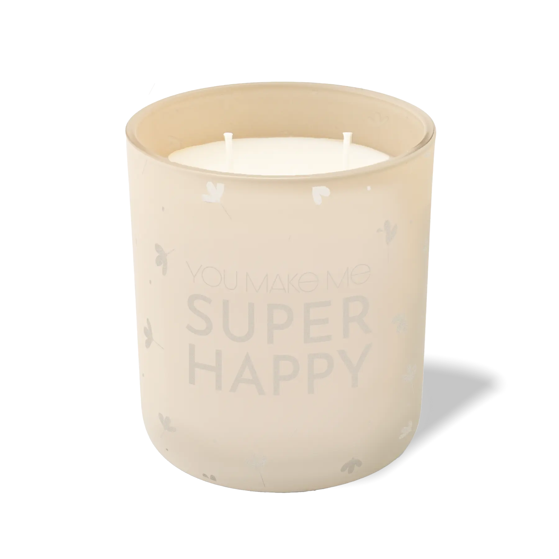 Wild Journey Custom Etched You Make Me Super Happy 12 oz Studio Series Candle in Sand