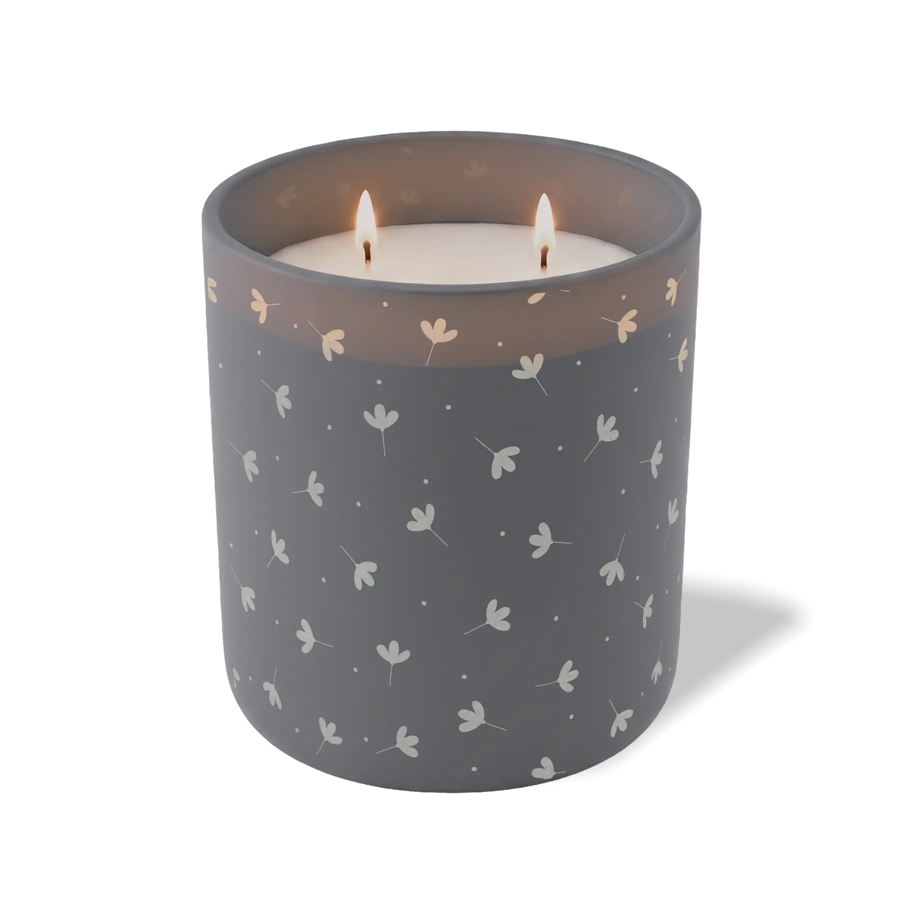 Custom Etched Floating Flower - 12 oz Candle Graphite
