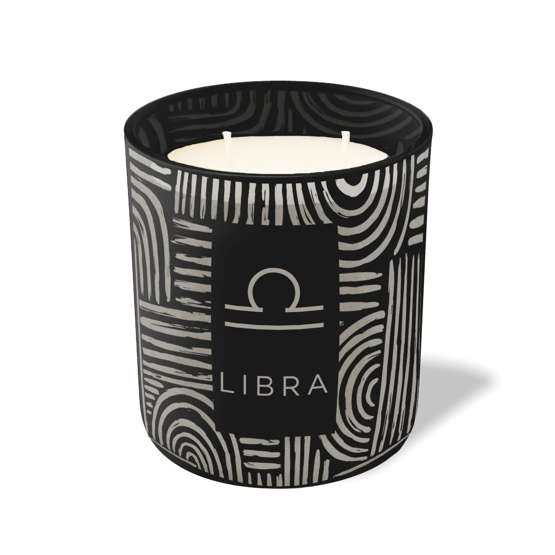 Custom Etched Libra Symbol 12 oz Studio Series Candle - Black