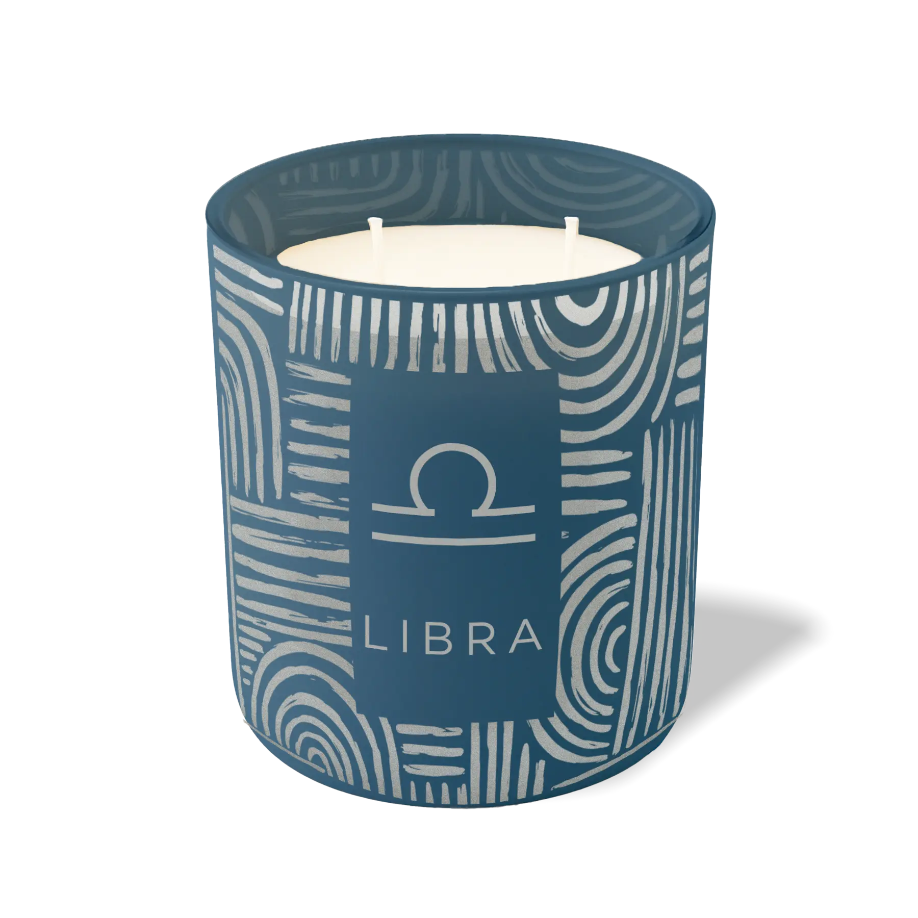 Wild Journey Custom Etched Libra Symbol 12 oz Studio Series Candle in Cobalt
