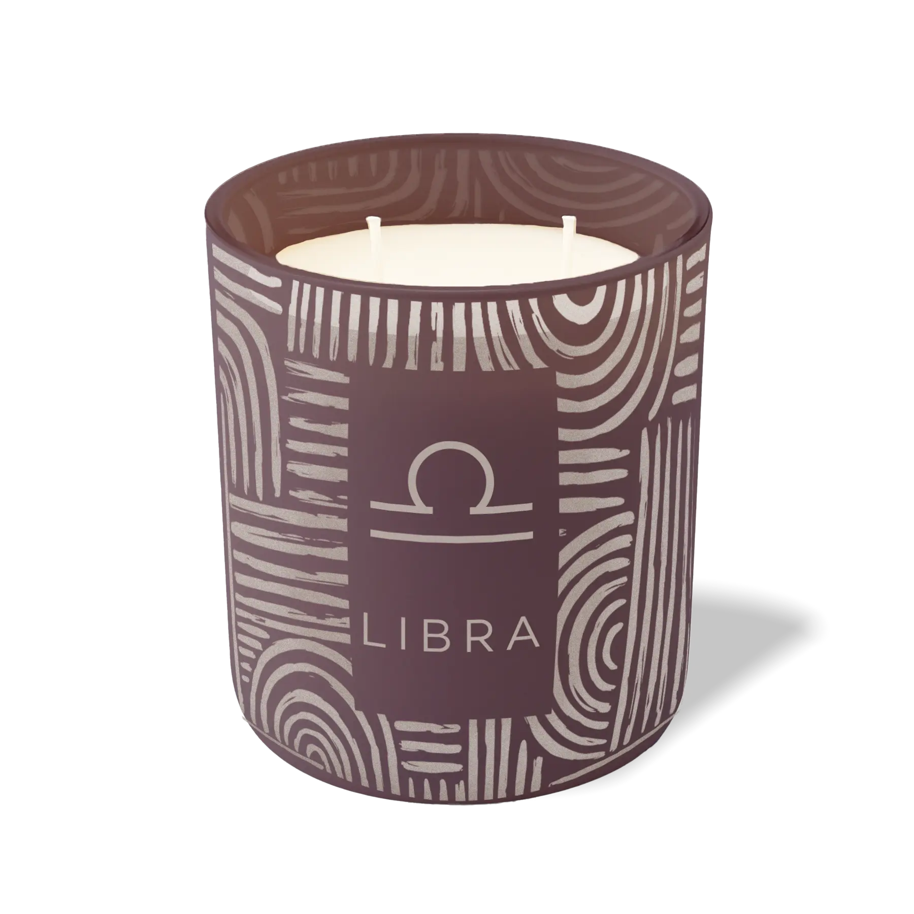 Wild Journey Custom Etched Libra Symbol 12 oz Studio Series Candle in Velvet Plum
