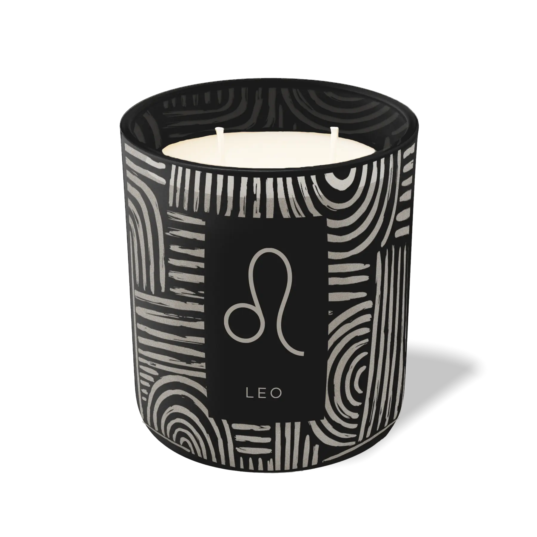 Custom Etched Leo Symbol 12 oz Studio Series Candle - Black