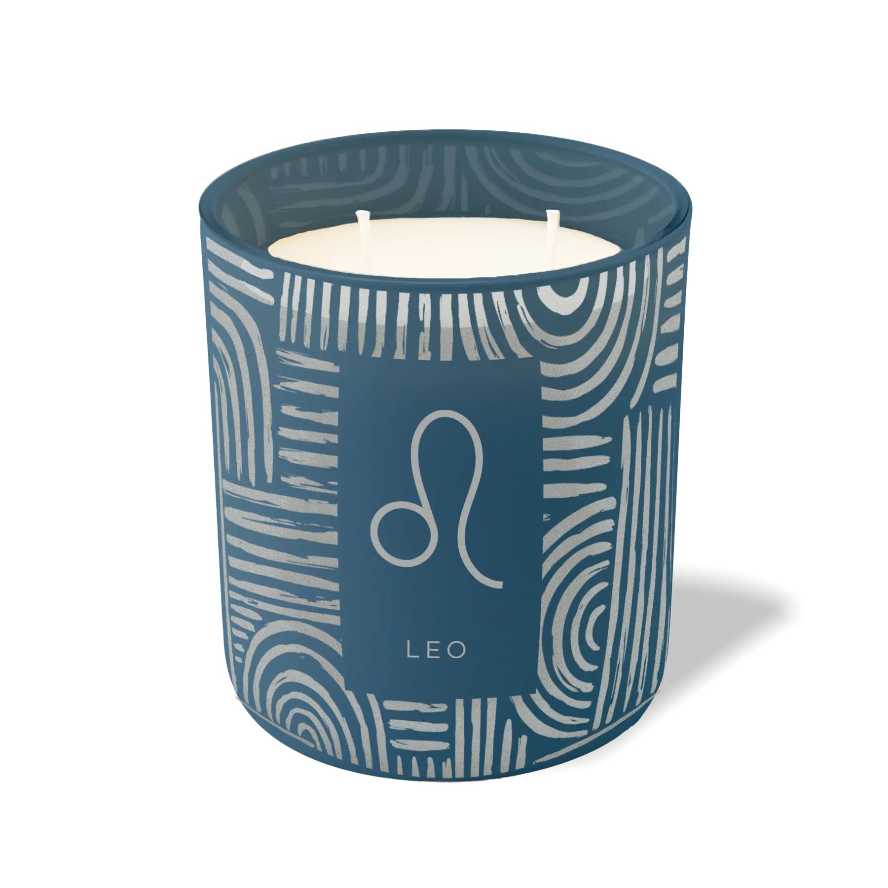 Wild Journey Custom Etched Leo Symbol 12 oz Studio Series Candle in Cobalt