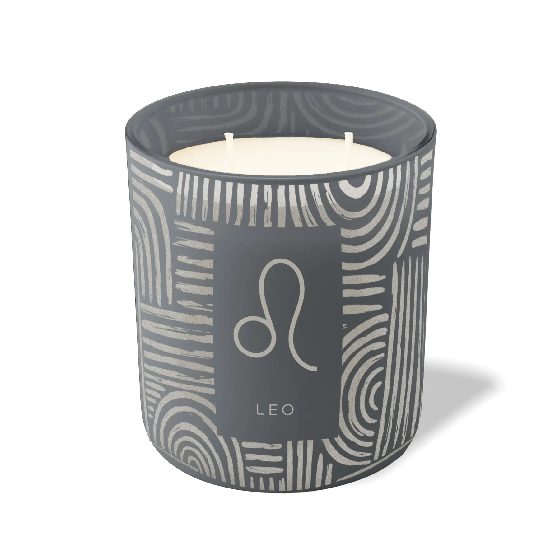 Custom Etched Leo Symbol 12 oz Studio Series Candle - Graphite