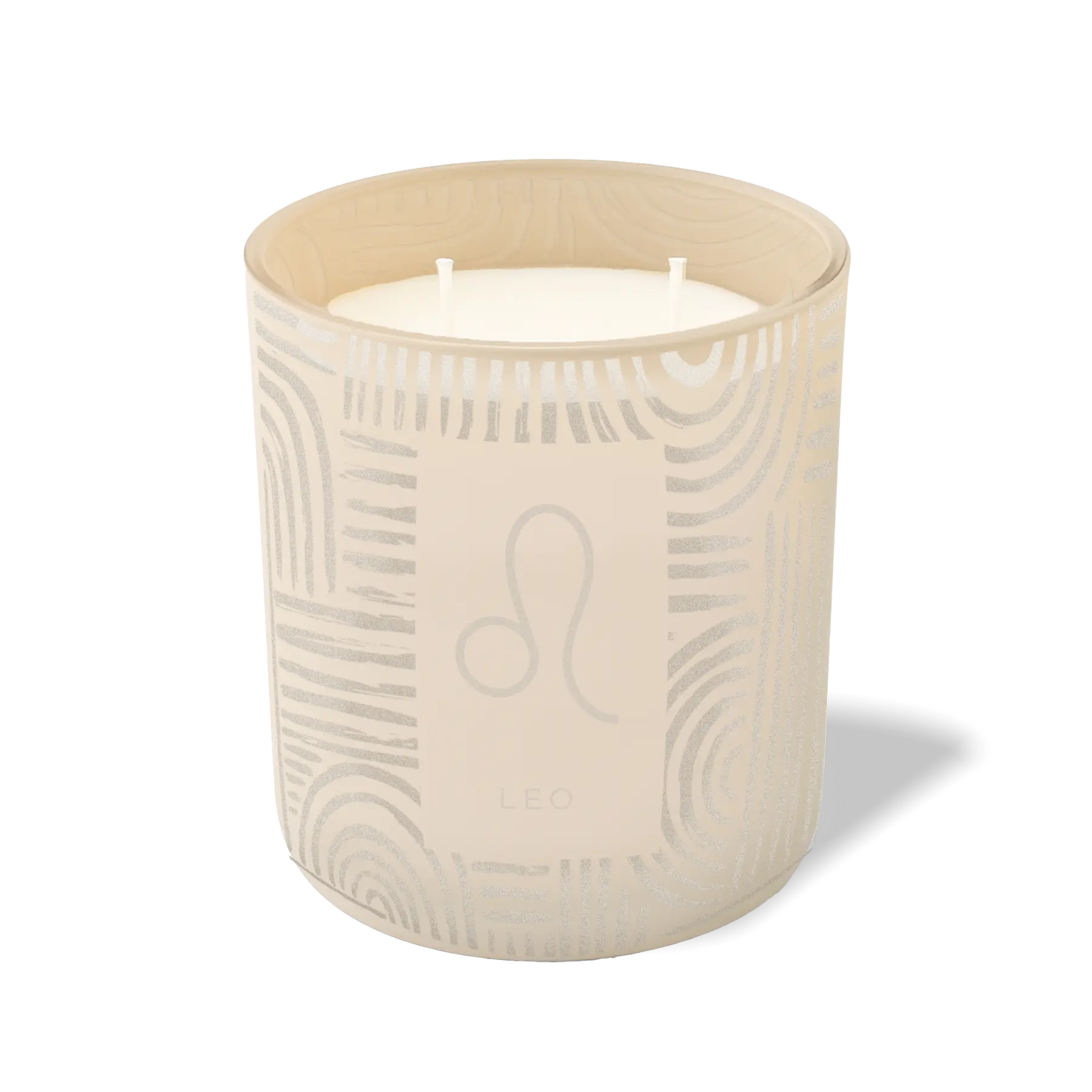 Custom Etched Leo Symbol 12 oz Studio Series Candle - Sand