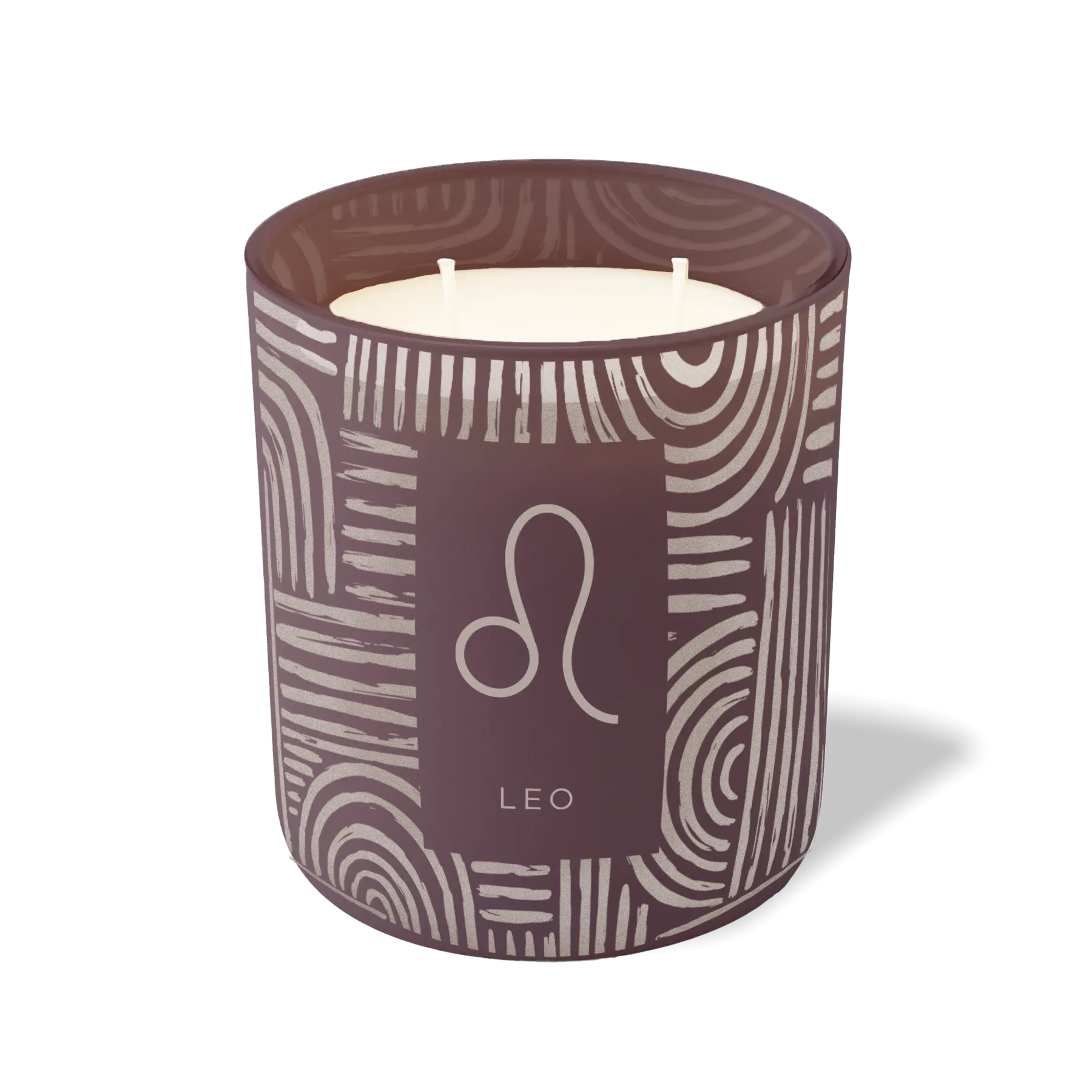 Wild Journey Custom Etched Leo Symbol 12 oz Studio Series Candle in Velvet Plum