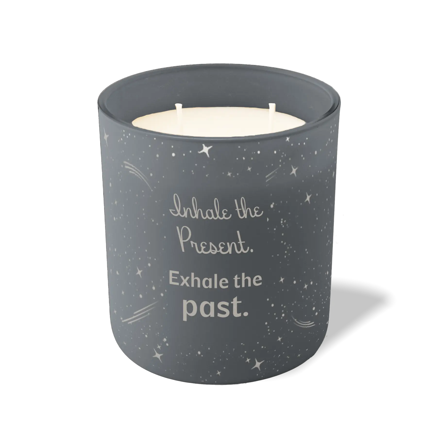 Wild Journey Custom Etched Inhale the Present Exhale the past 12 oz Studio Series Candle in Graphite