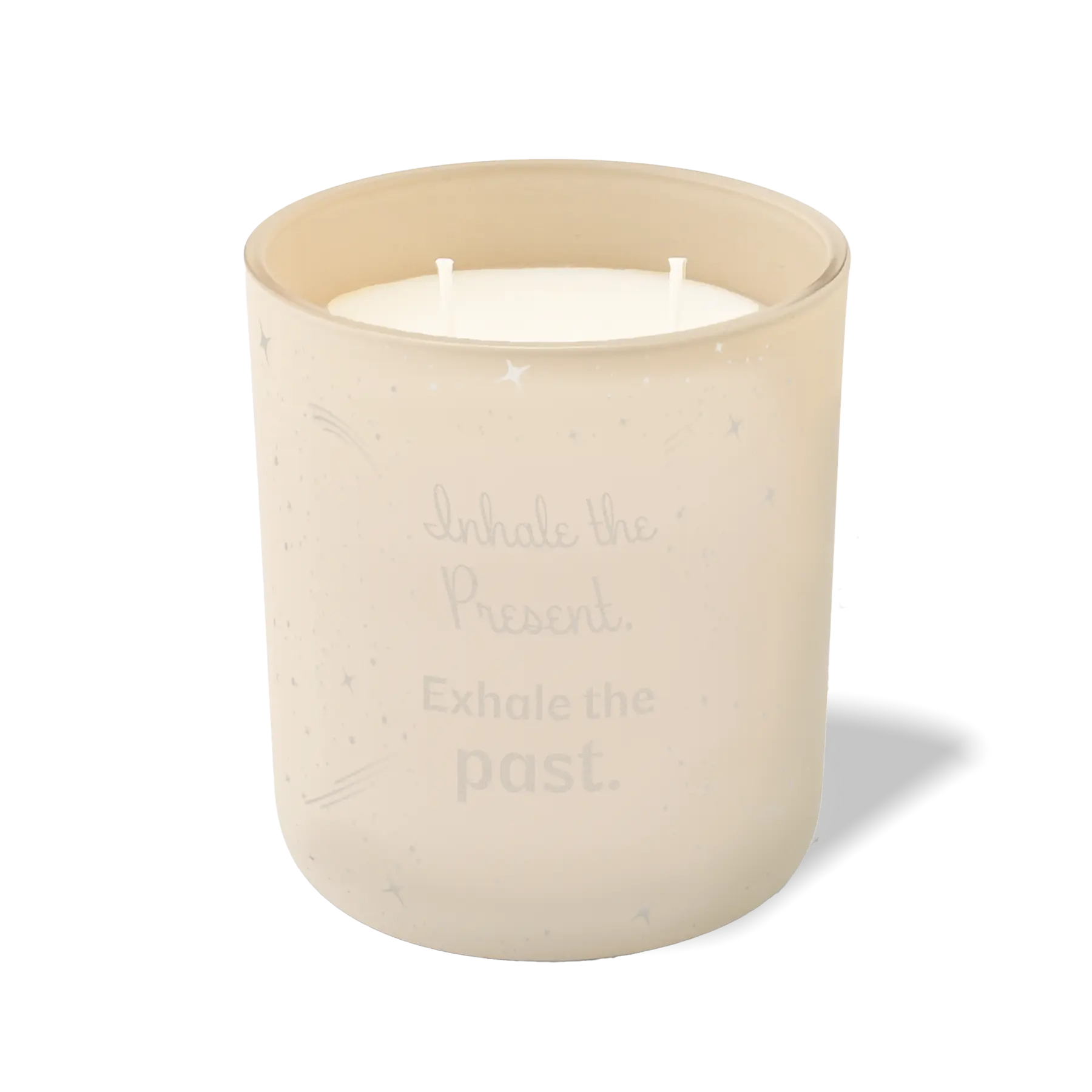 Wild Journey Custom Etched Inhale the Present Exhale the past 12 oz Studio Series Candle in Sand