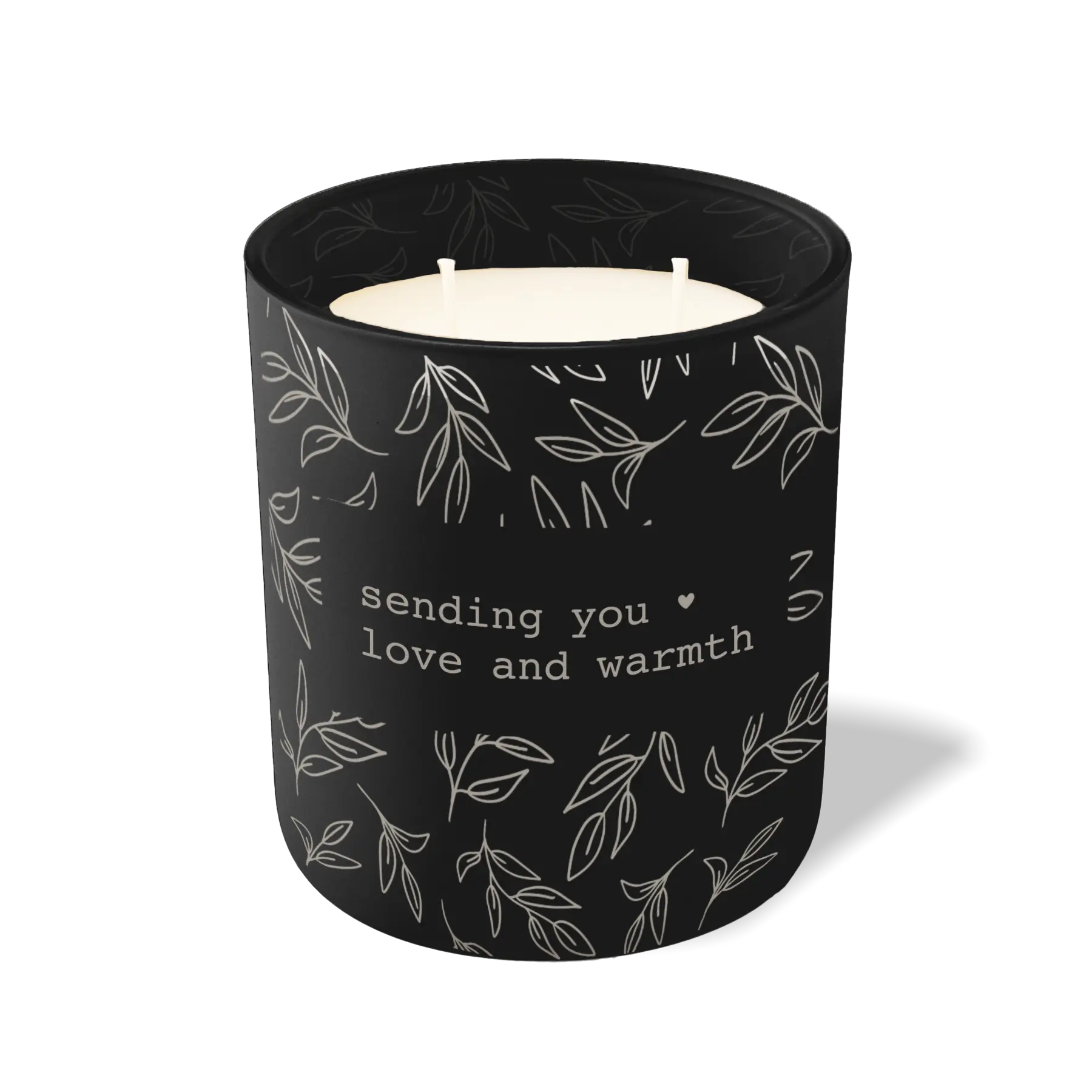 Custom Etched Sending You Love and Warmth 12 oz Studio Series Candle - Black