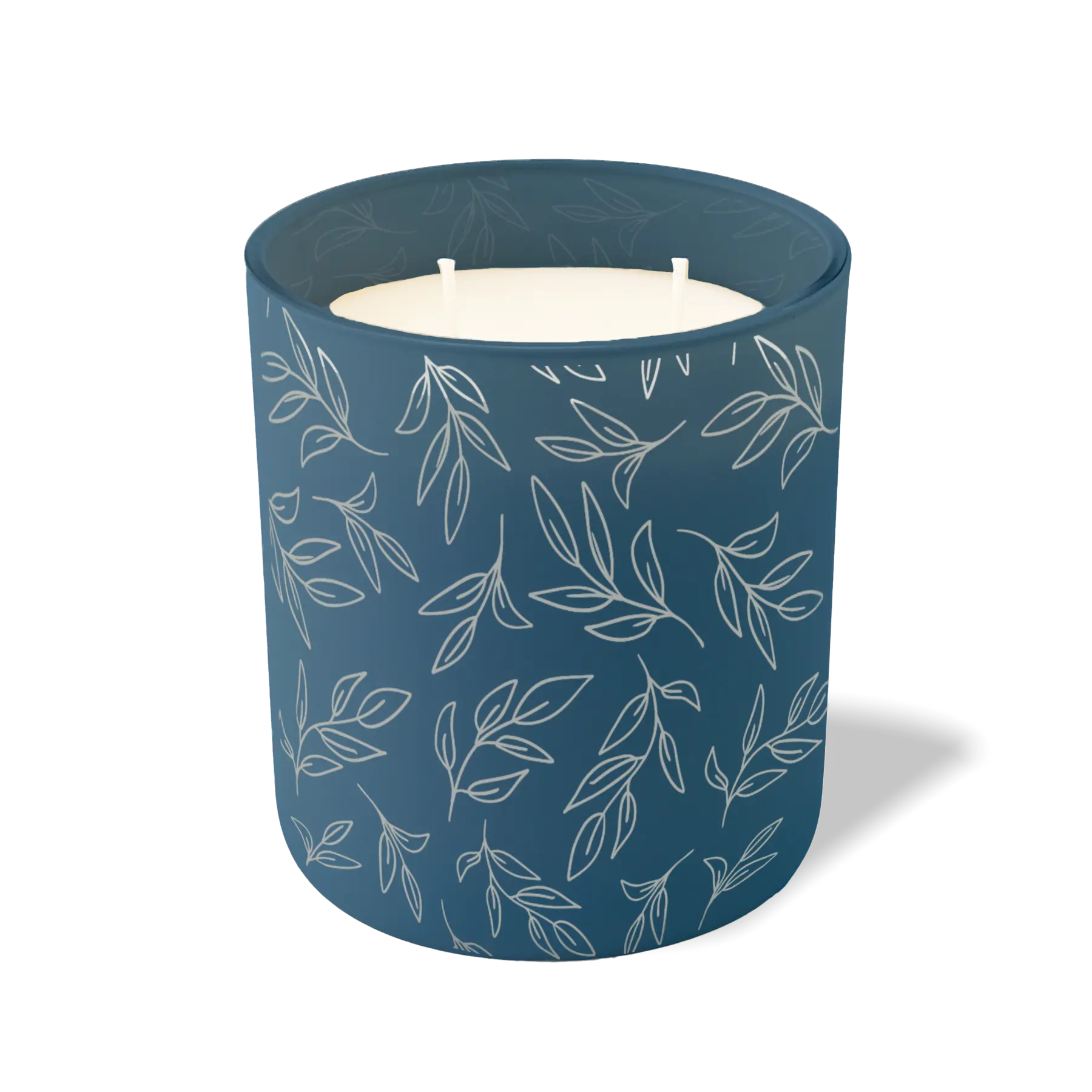 Wild Journey Custom Etched Leafy Branch 12 oz Studio Series Candle in Cobalt