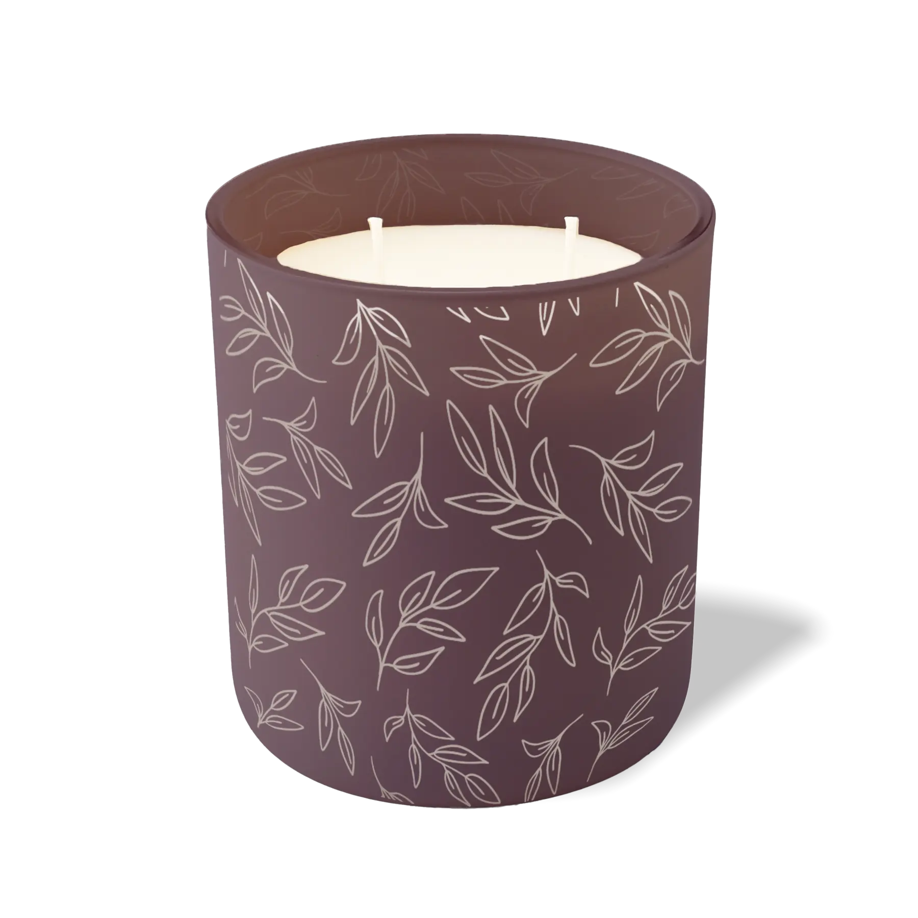 Wild Journey Custom Etched Leafy Branch 12 oz Studio Series Candle in Velvet Plum