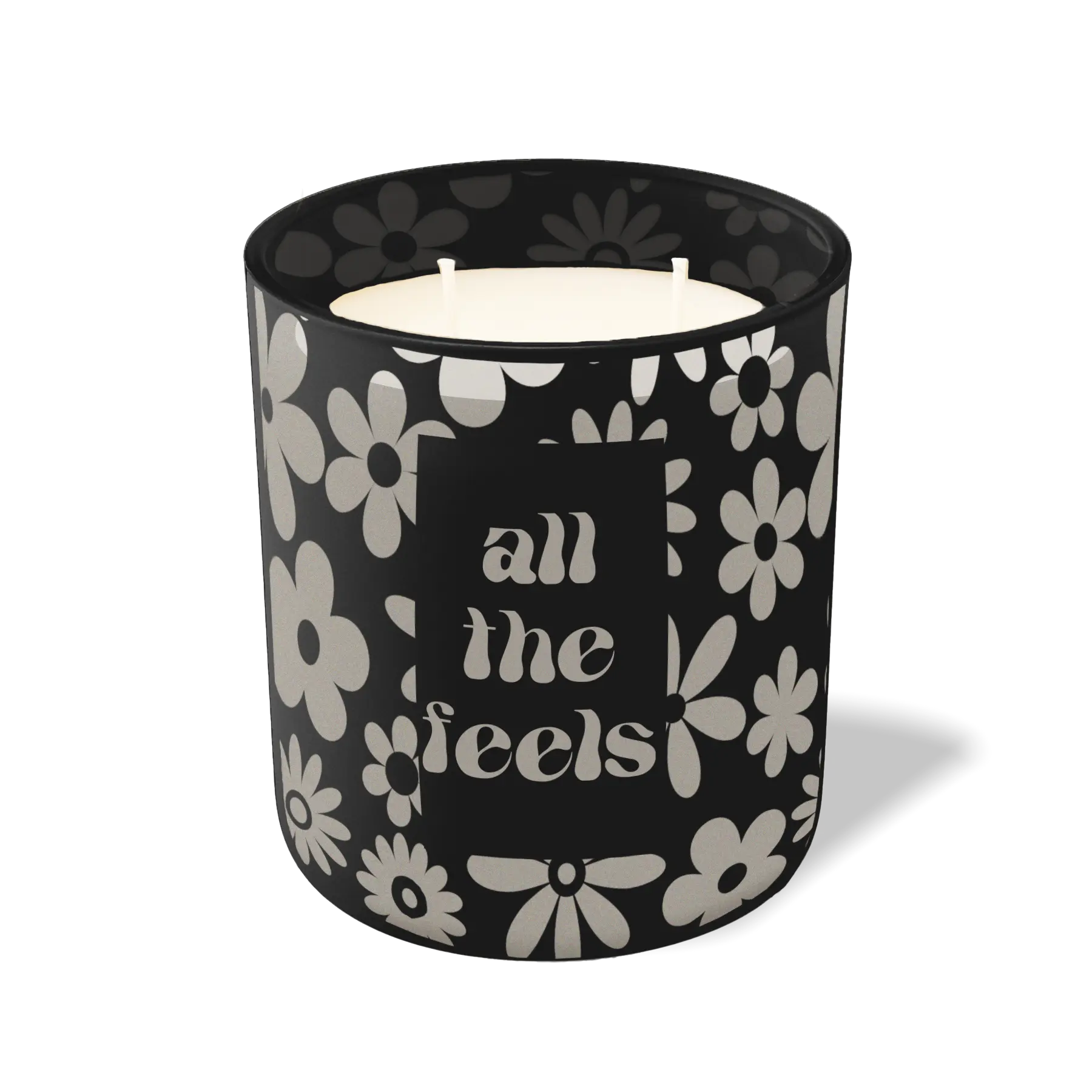Custom Etched All The Feels 12 oz Studio Series Candle - Black