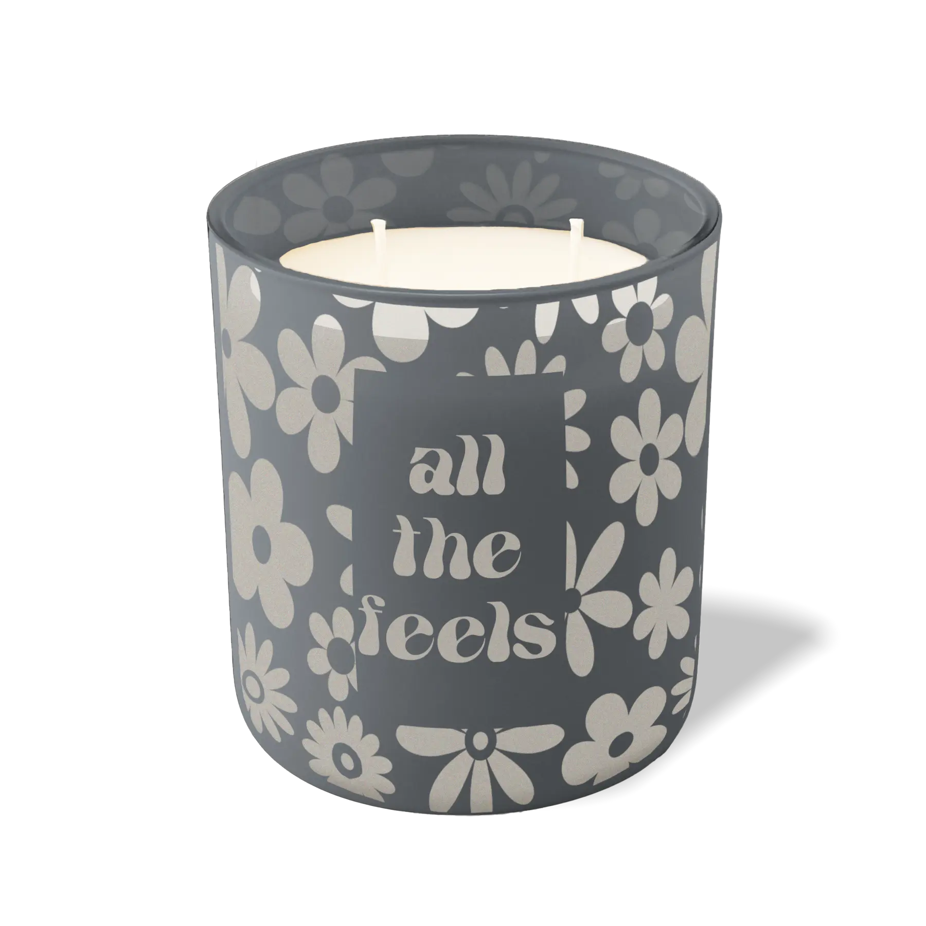 Custom Etched All The Feels 12 oz Studio Series Candle - Graphite