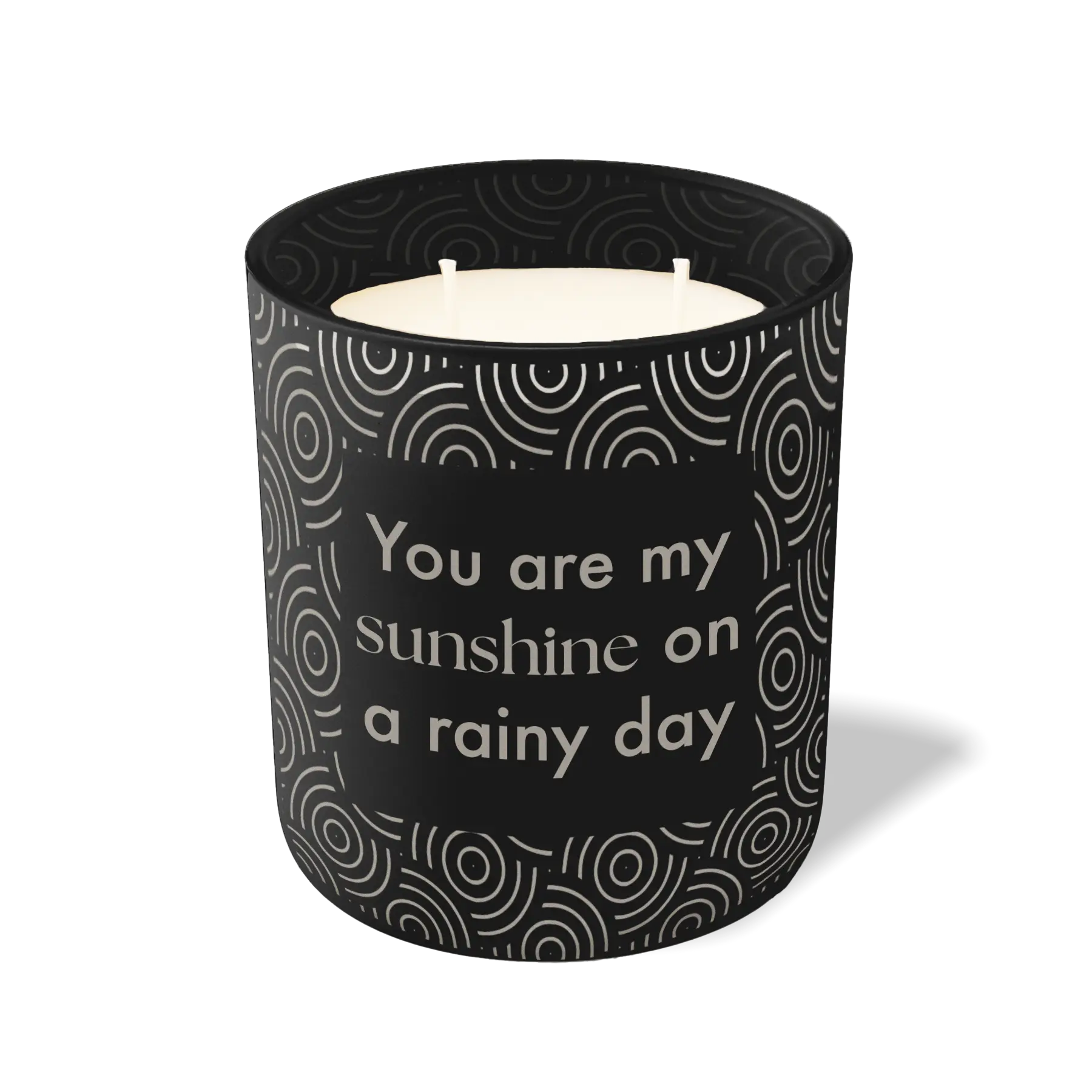 Custom Etched You Are My Sunshine On A Rainy Day 12 oz Studio Series Candle - Black