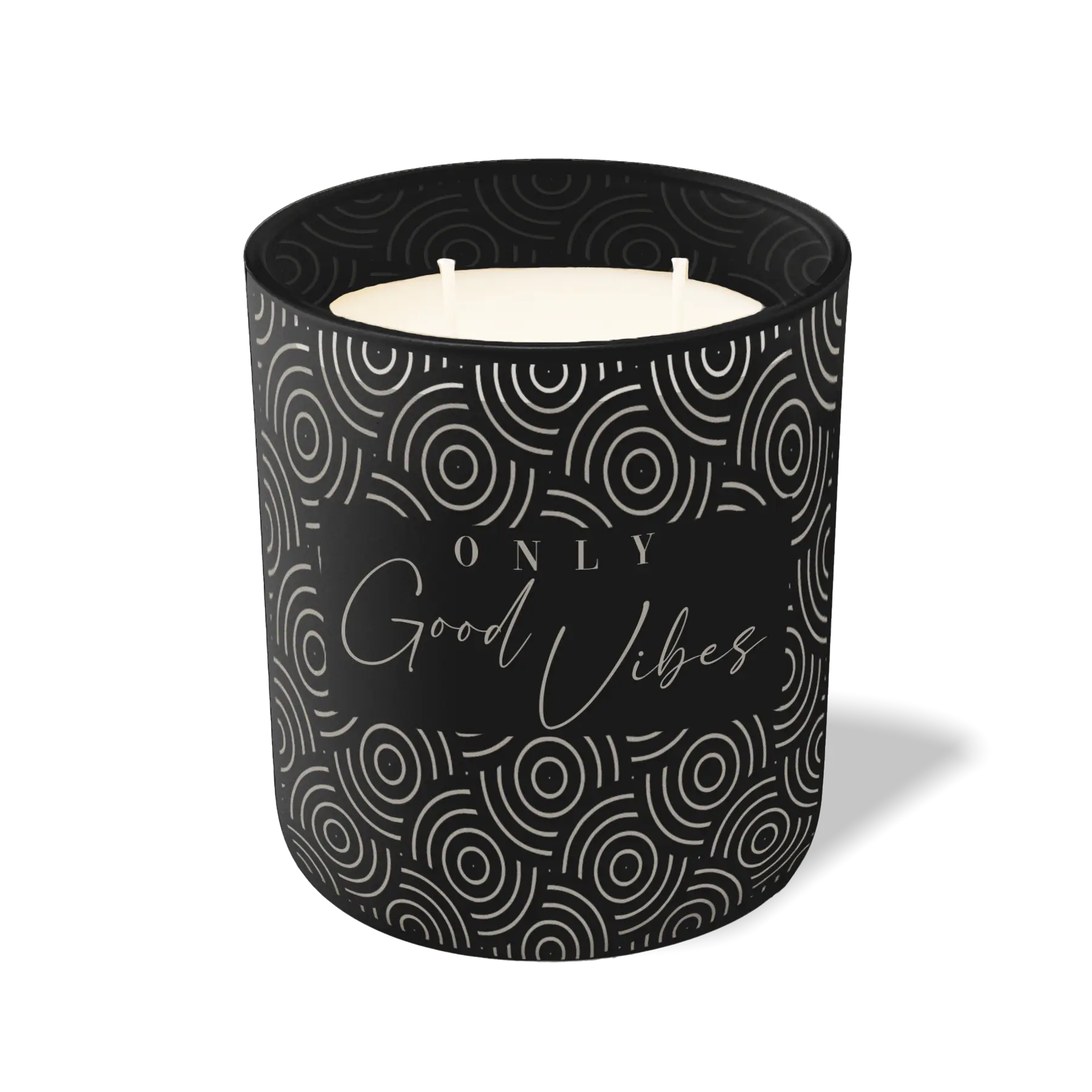 Wild Journey Custom Etched Only Good Vibes 12 oz Studio Series Candle in Black
