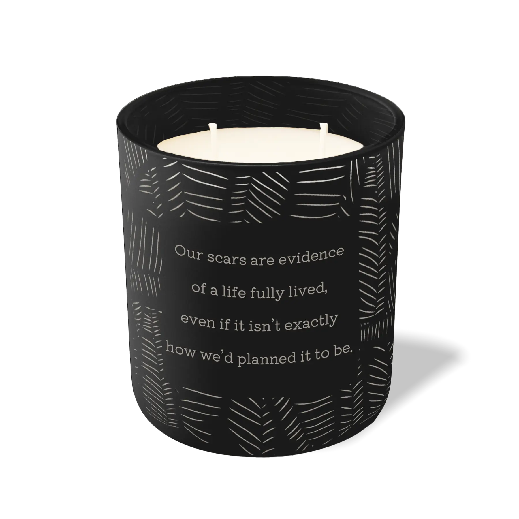 Wild Journey Custom Etched Our Scars are Evidence 12 oz Studio Series Candle in Black