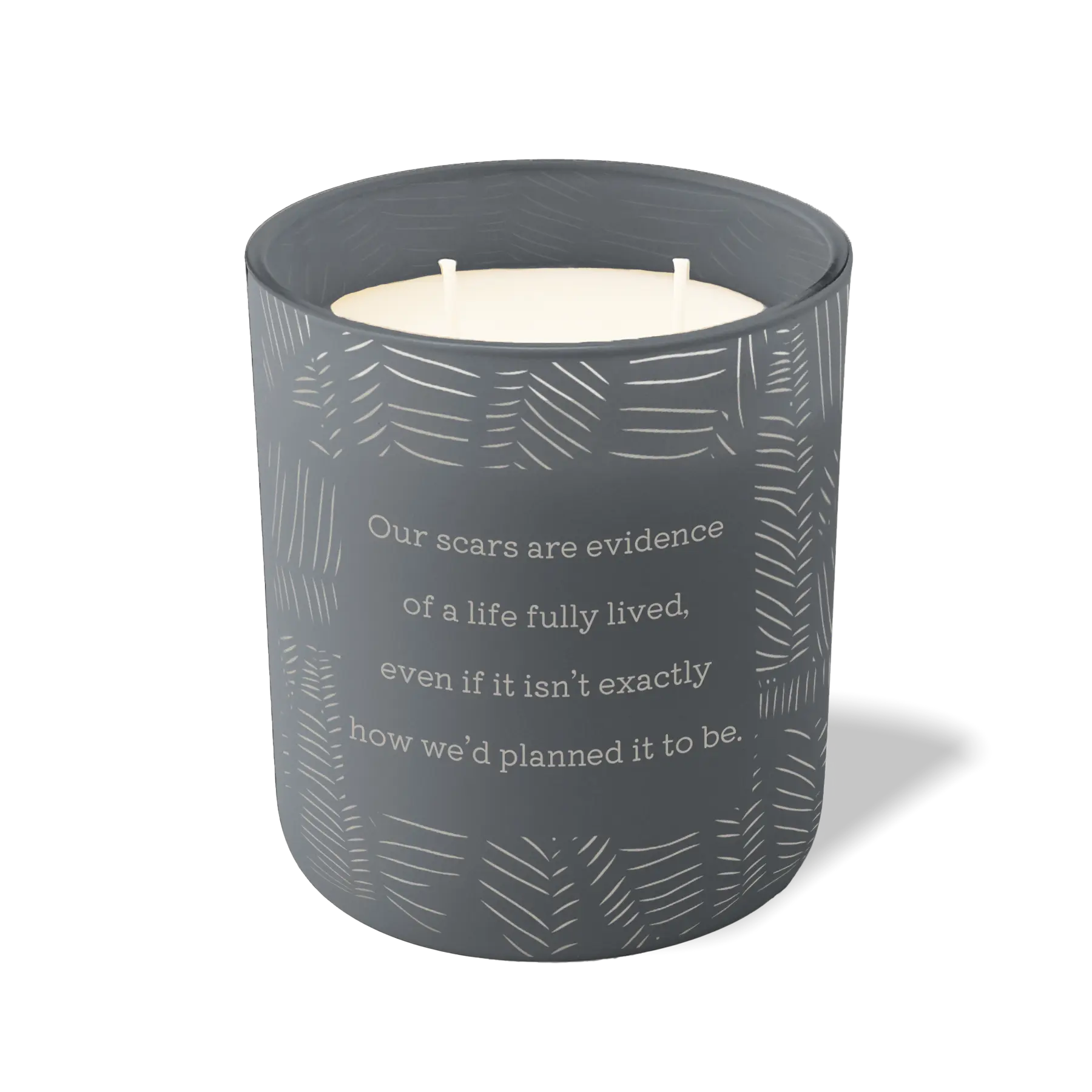 Wild Journey Custom Etched Our Scars are Evidence 12 oz Studio Series Candle in Graphite