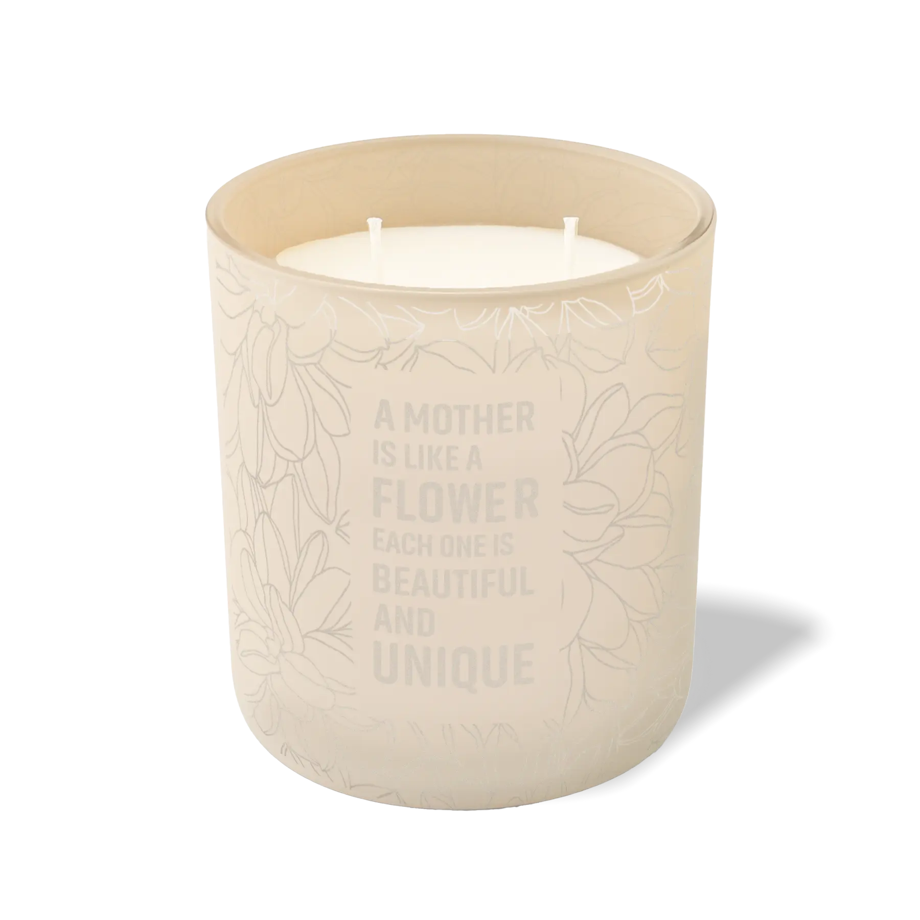 Custom Etched A Mother is Like a Flower 12 oz Studio Series Candle - Sand